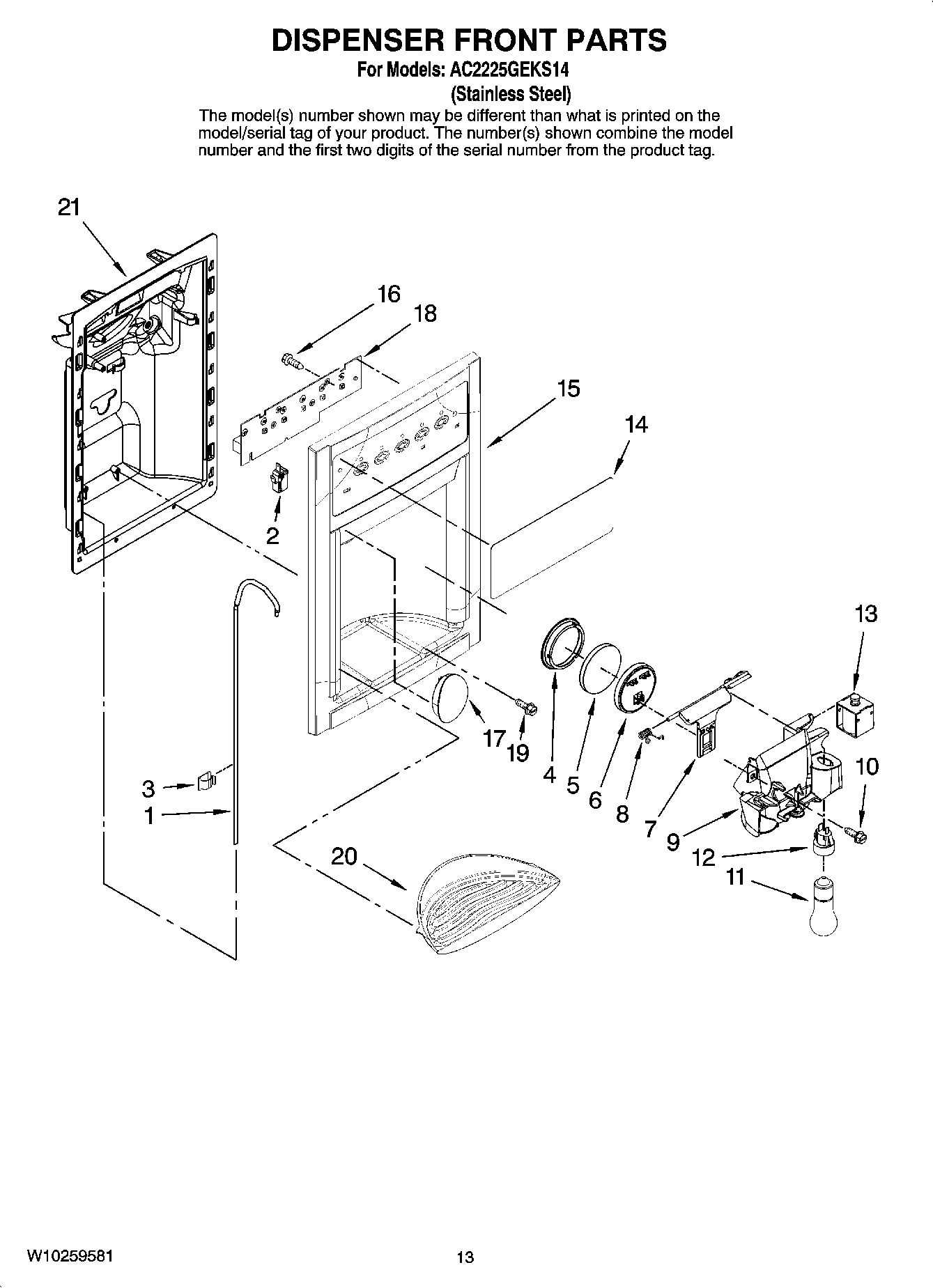 08 - DISPENSER FRONT PARTS