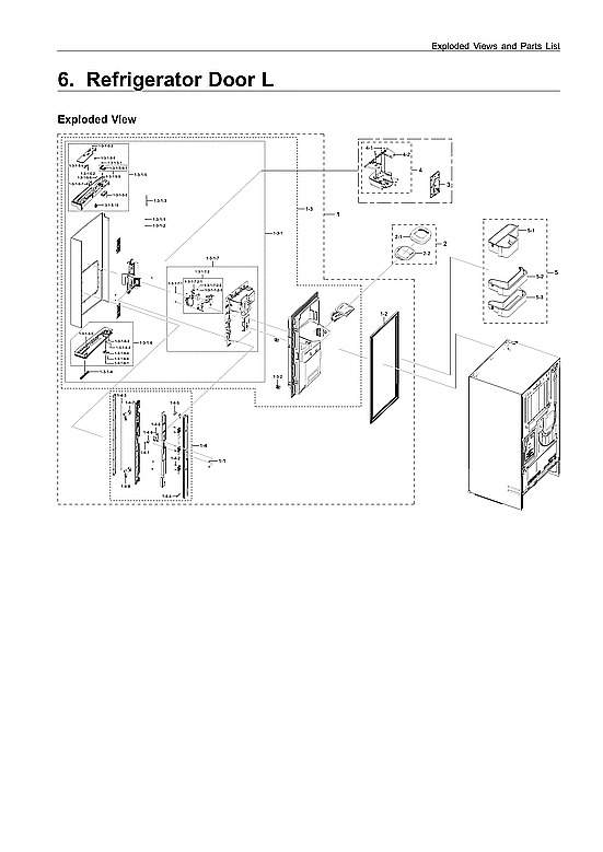 Left Refrigerator Door Assembly