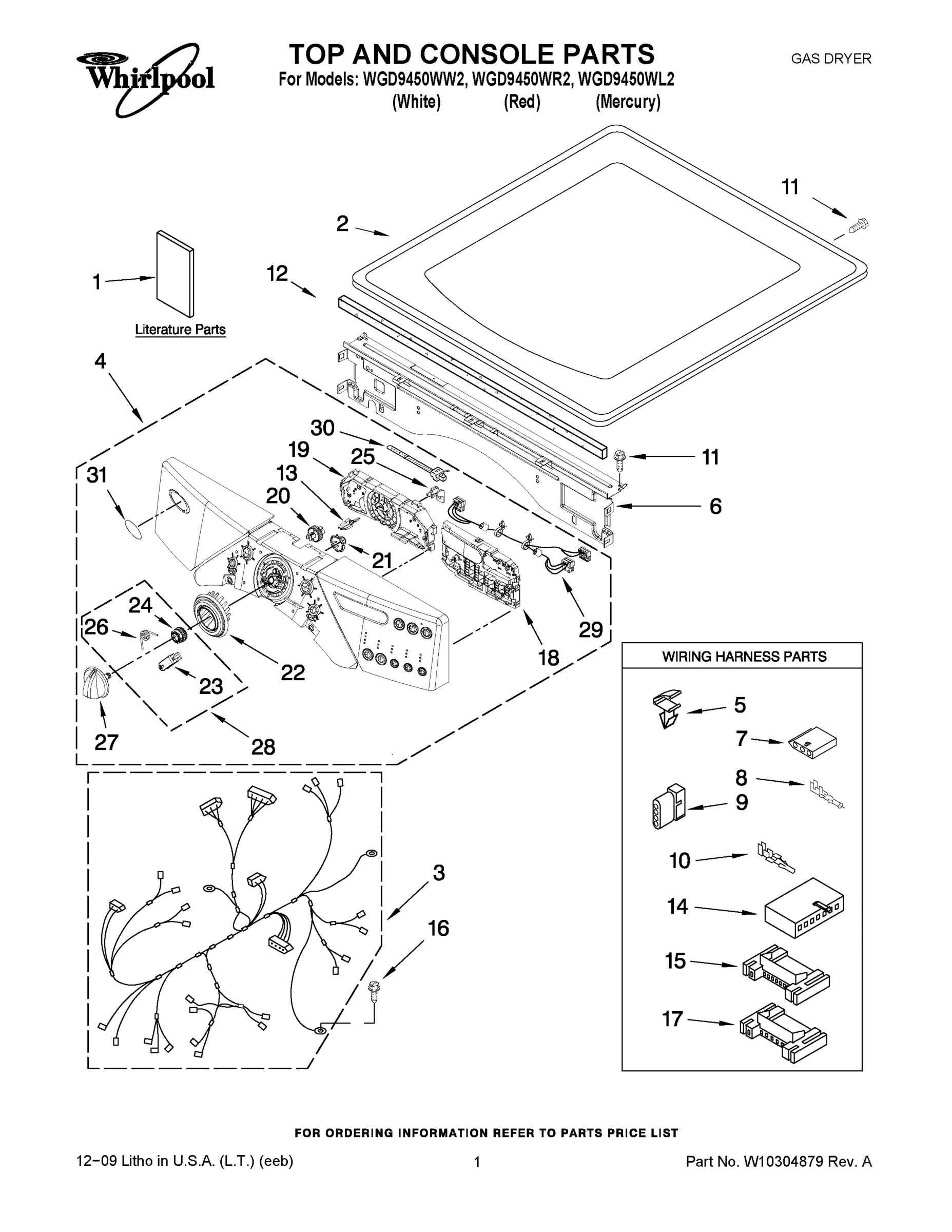 01 - TOP AND CONSOLE PARTS
