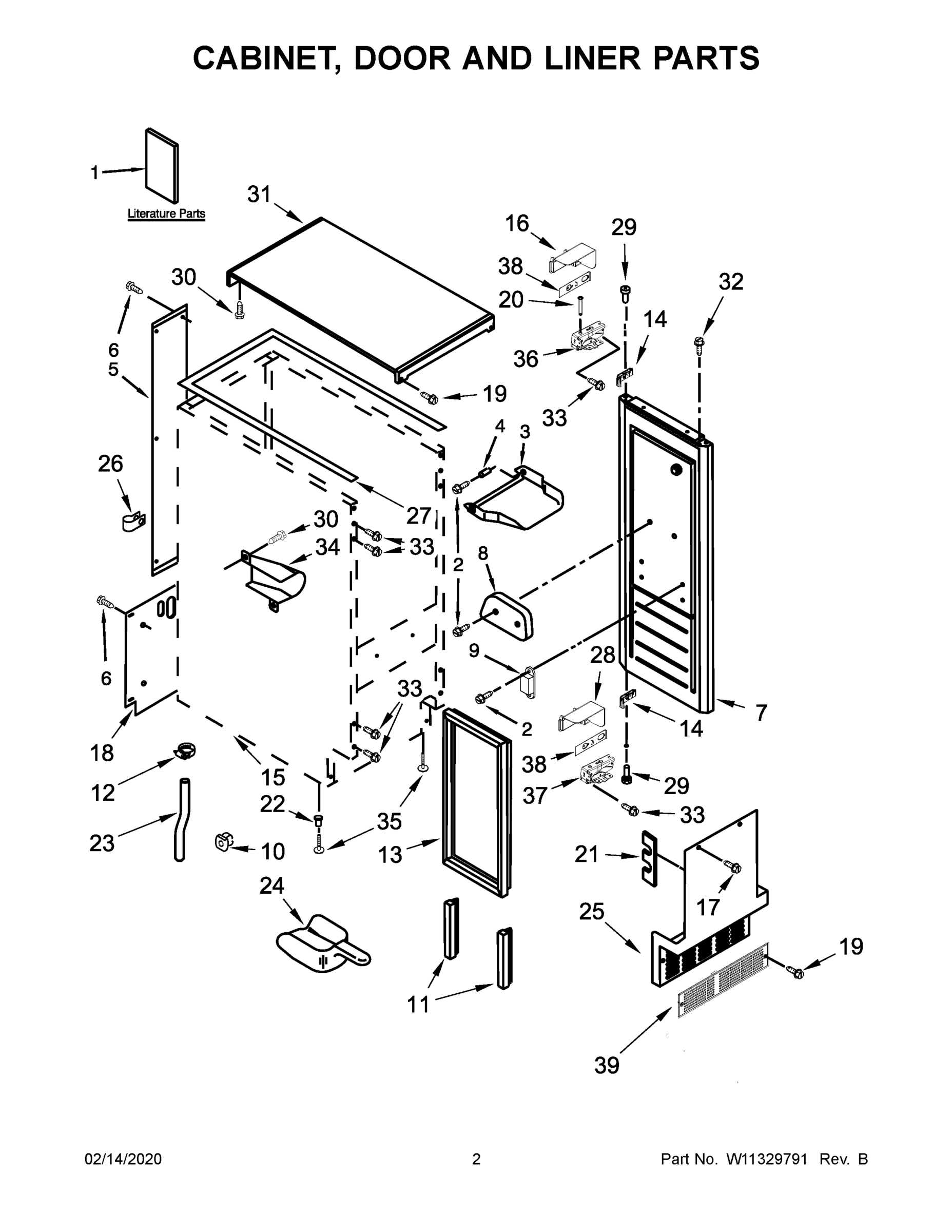 02 - CABINET, DOOR AND LINER PARTS