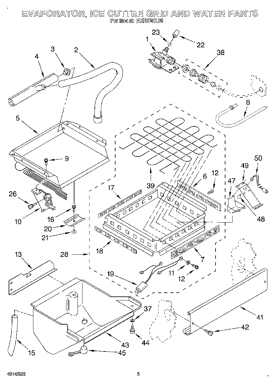 02 - EVAPORATOR, ICE CUTTER GRID AND WATER