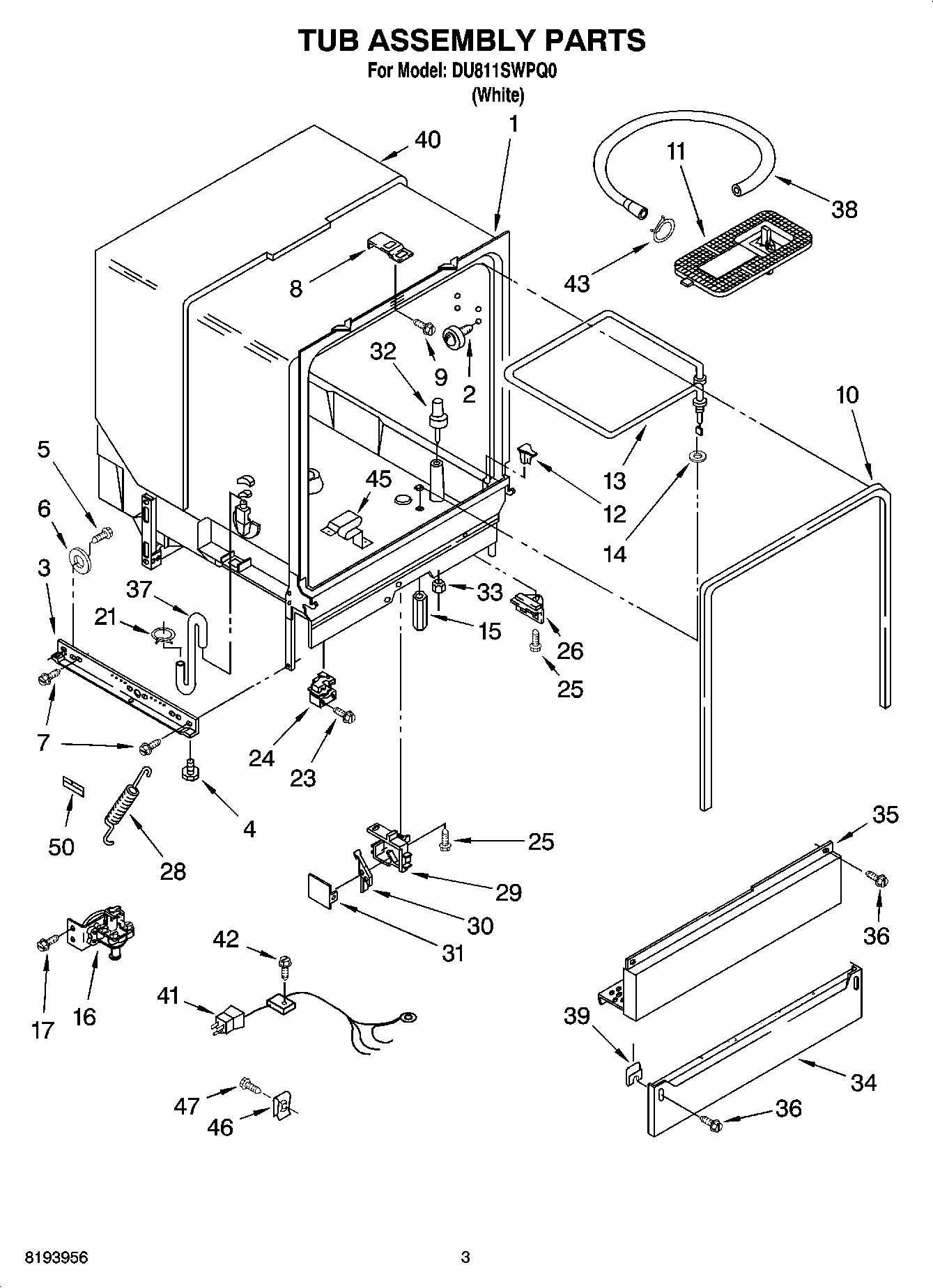 03 - TUB ASSEMBLY PARTS
