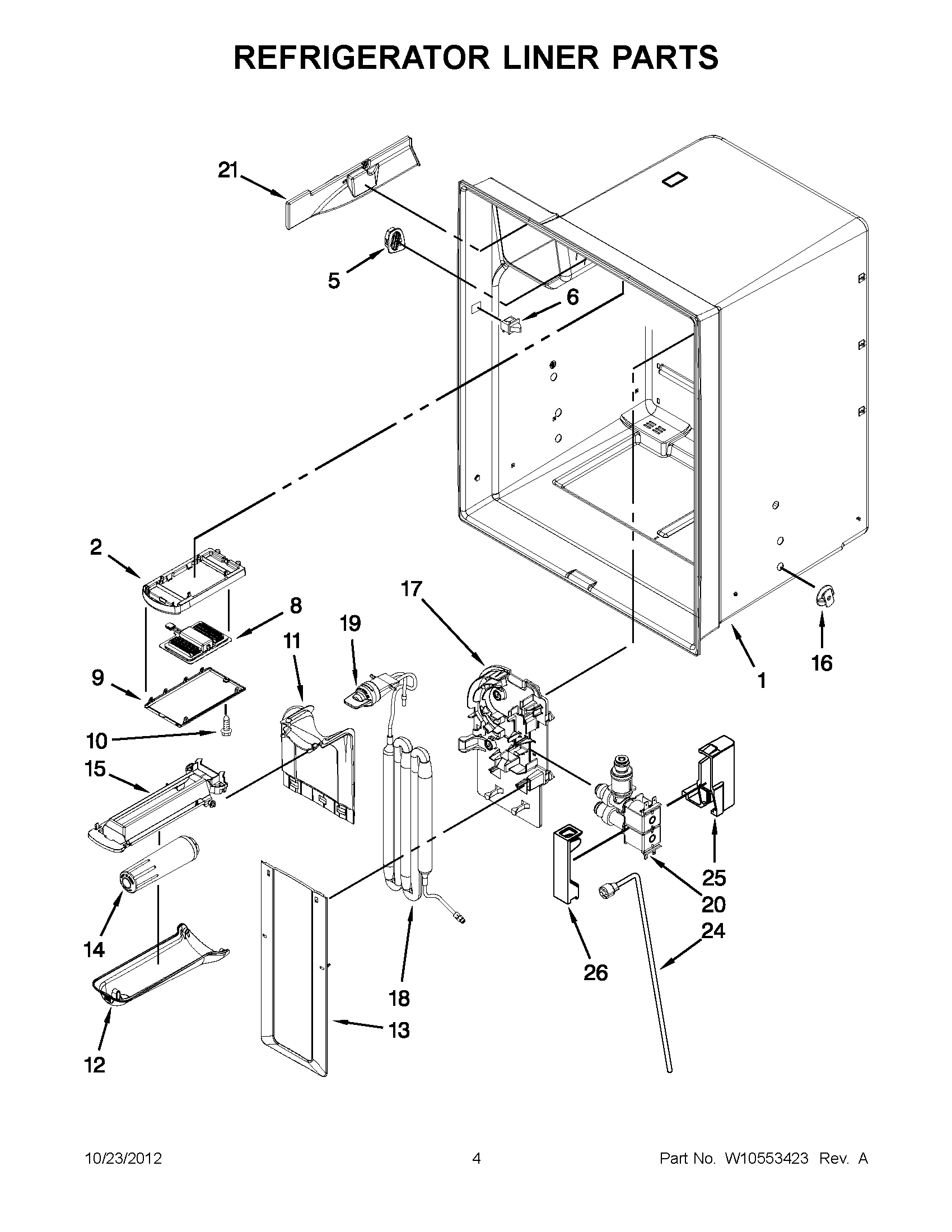 02 - REFRIGERATOR LINER PARTS