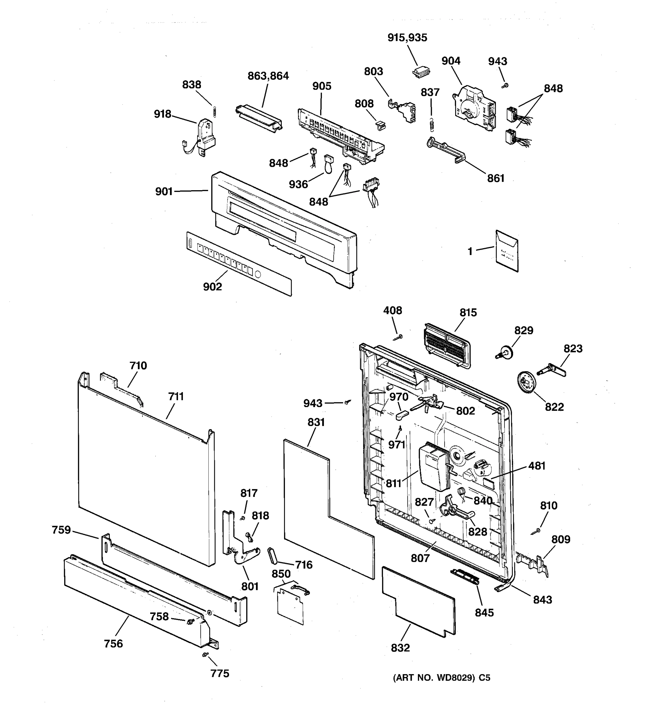 ESCUTCHEON & DOOR ASSEMBLY