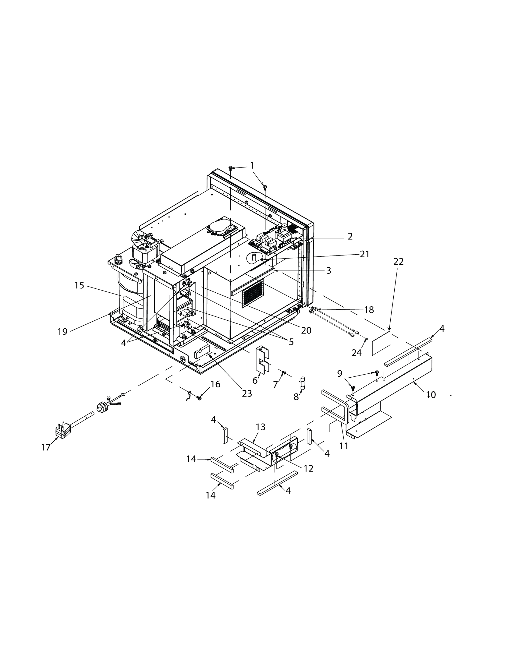 LV / HV CONTROL, MAGNETRONS, DUCTS, FUSE