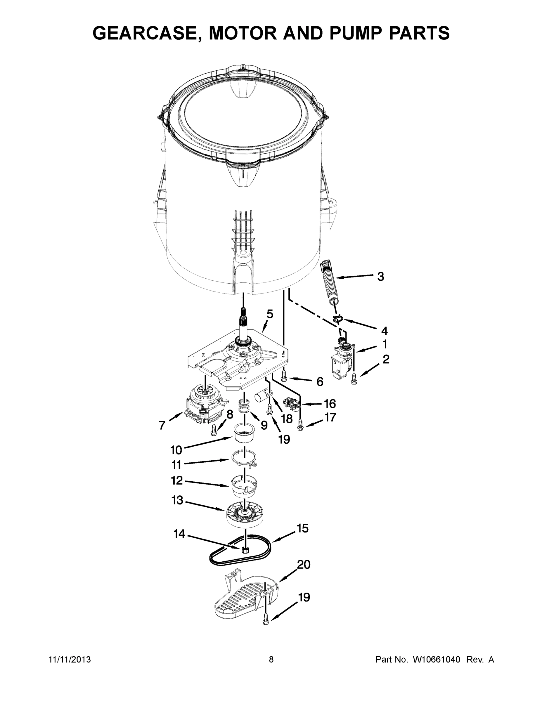 05 - GEARCASE, MOTOR AND PUMP PARTS