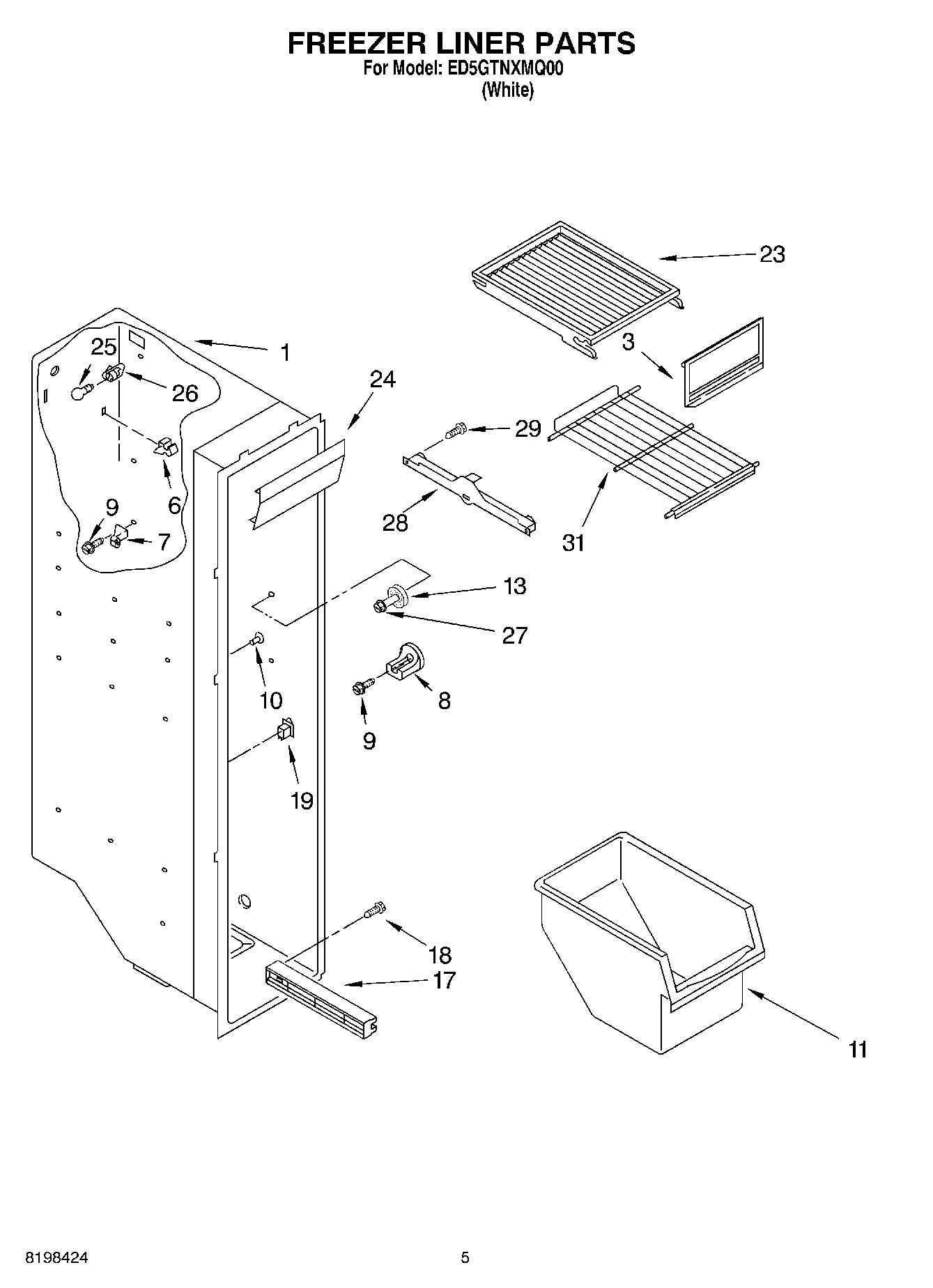 04 - FREEZER LINER PARTS