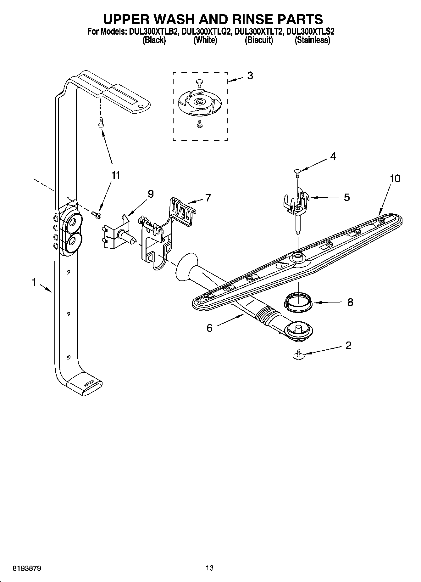 10 - UPPER WASH AND RINSE PARTS