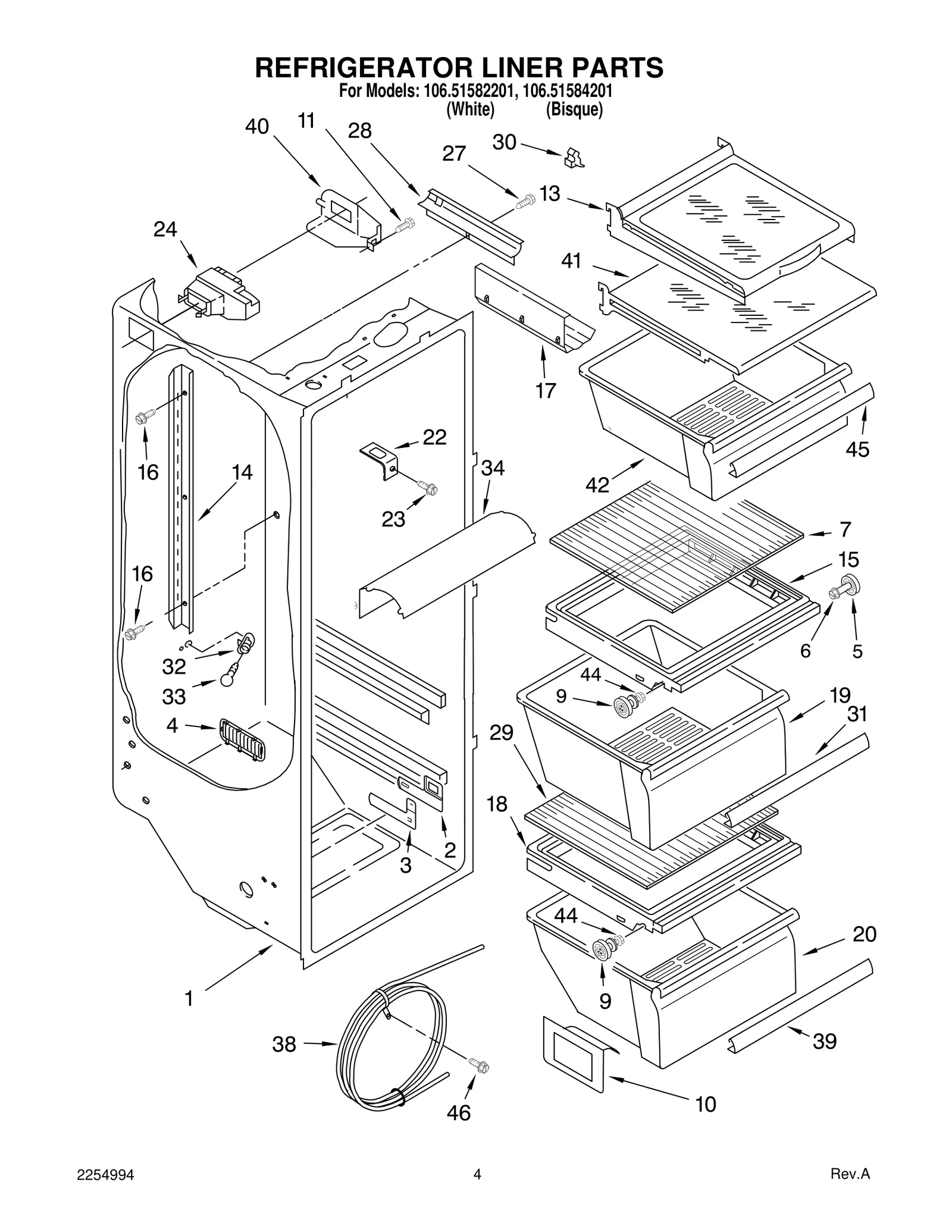 REFRIGERATOR LINER PARTS
