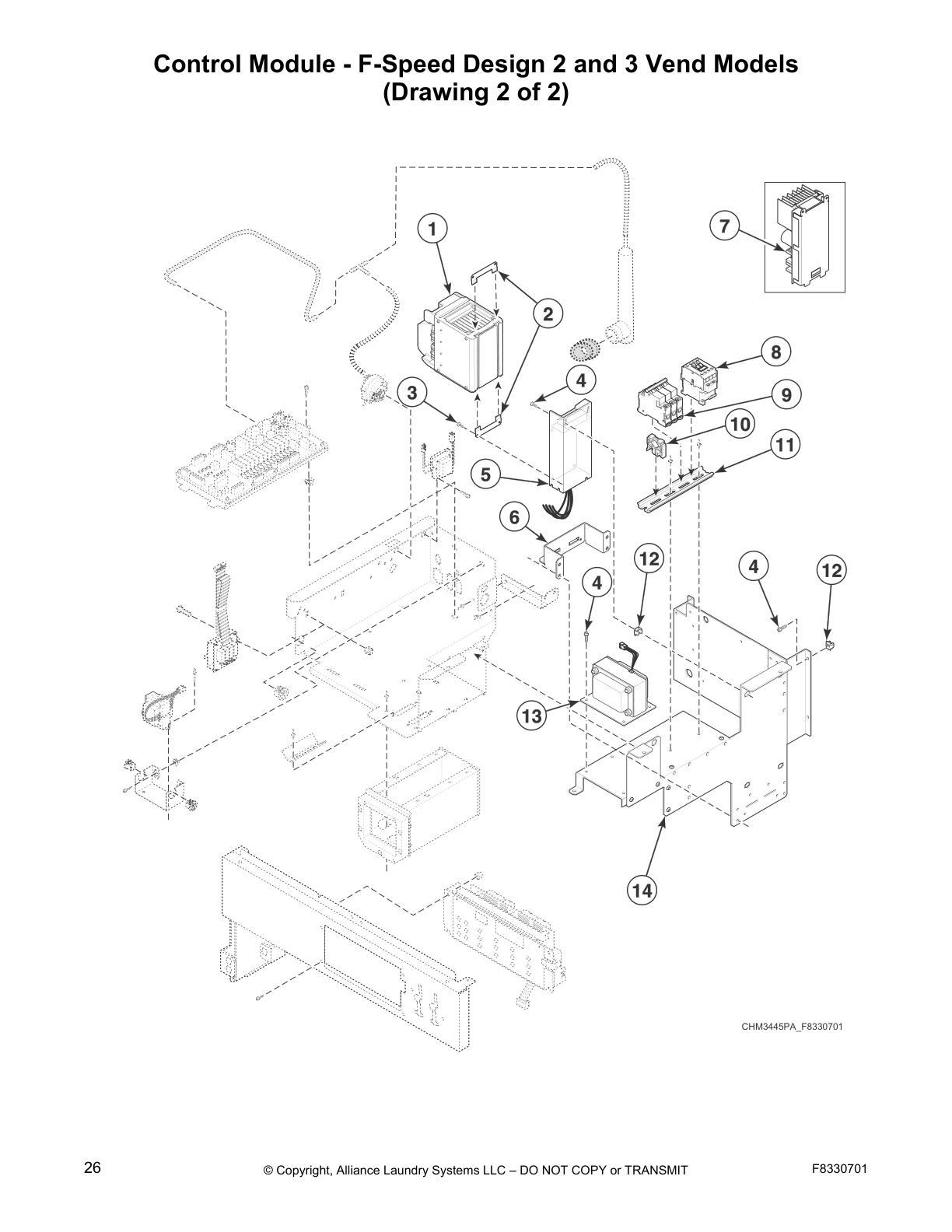 Control Module - F-Speed Design 2 and 3 Vend Models
(Drawing 2 of 2)