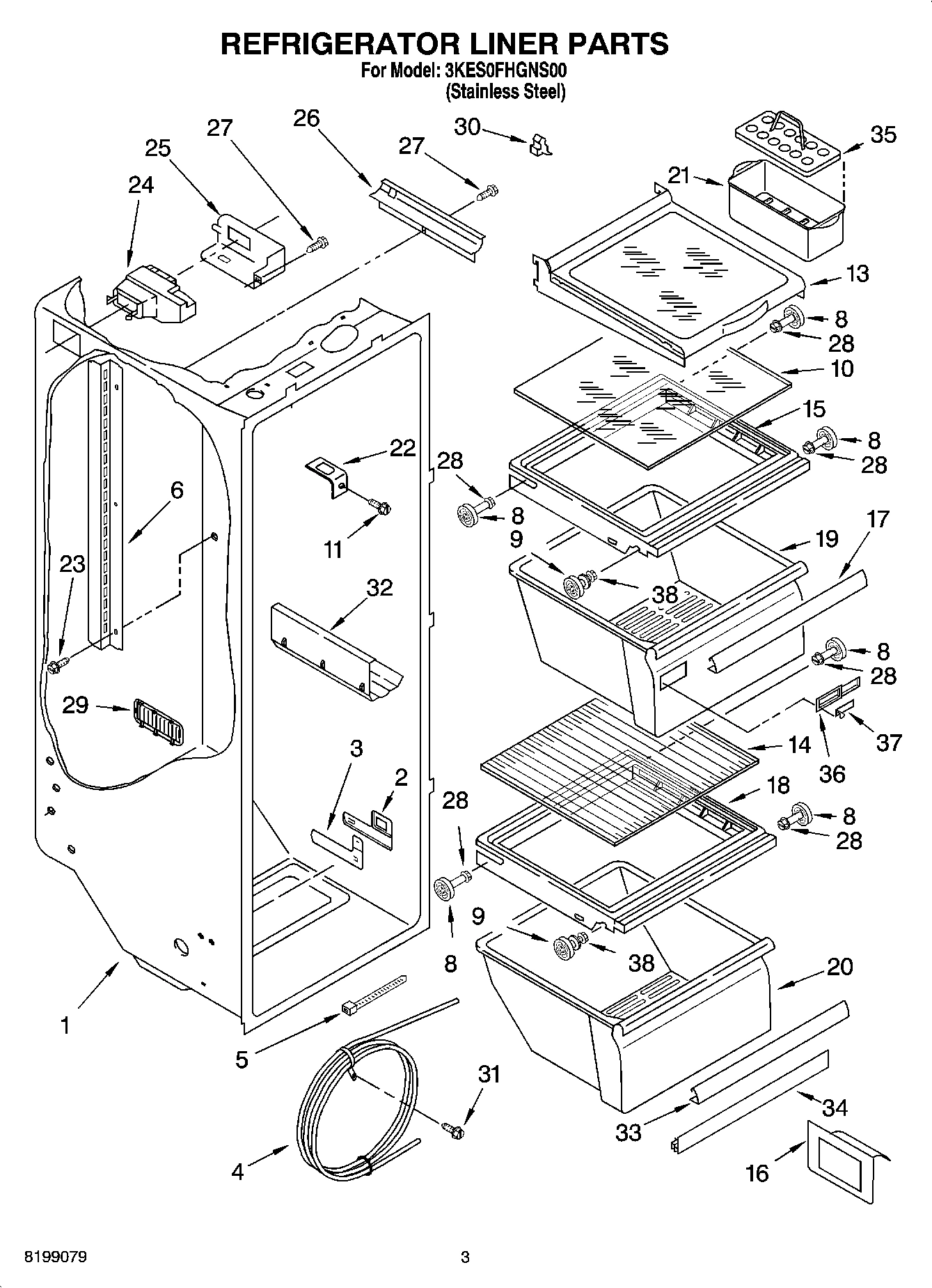 02 - REFRIGERATOR LINER PARTS