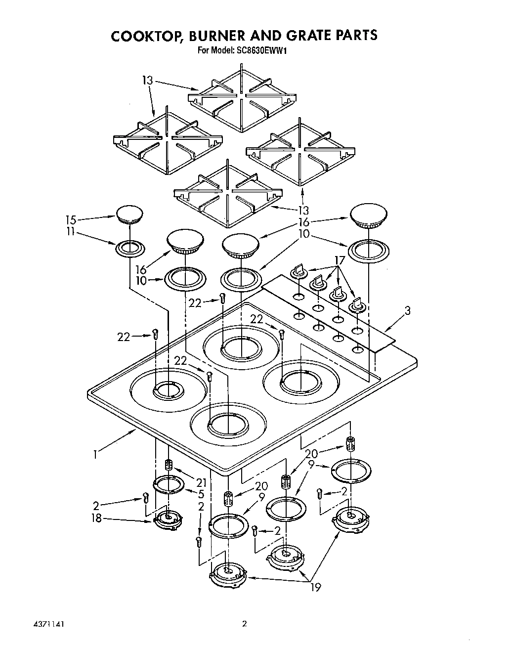 02 - COOKTOP, BURNER AND GRATE