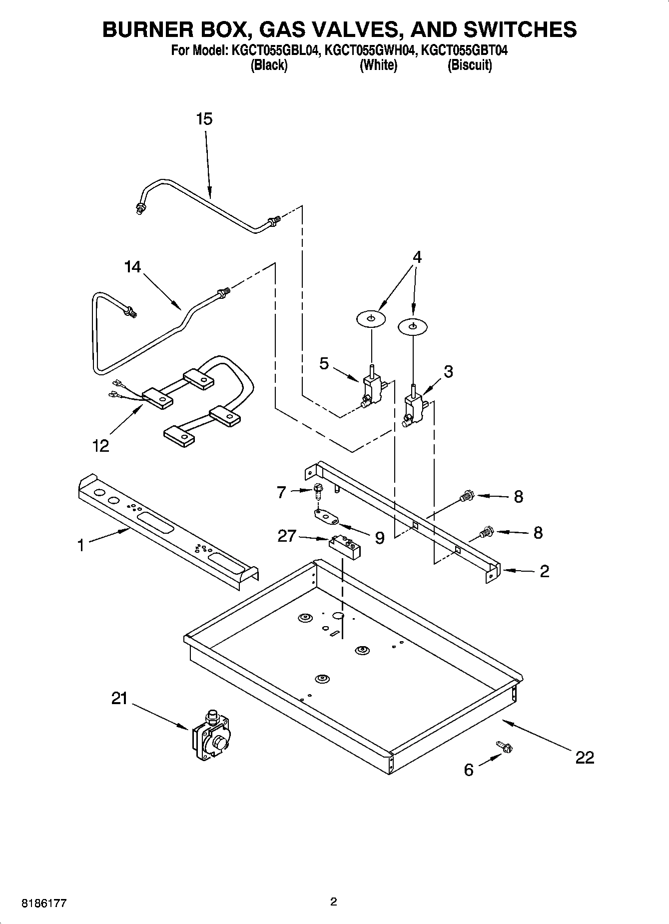 02 - BURNER BOX, GAS VALVES, AND SWITCHES