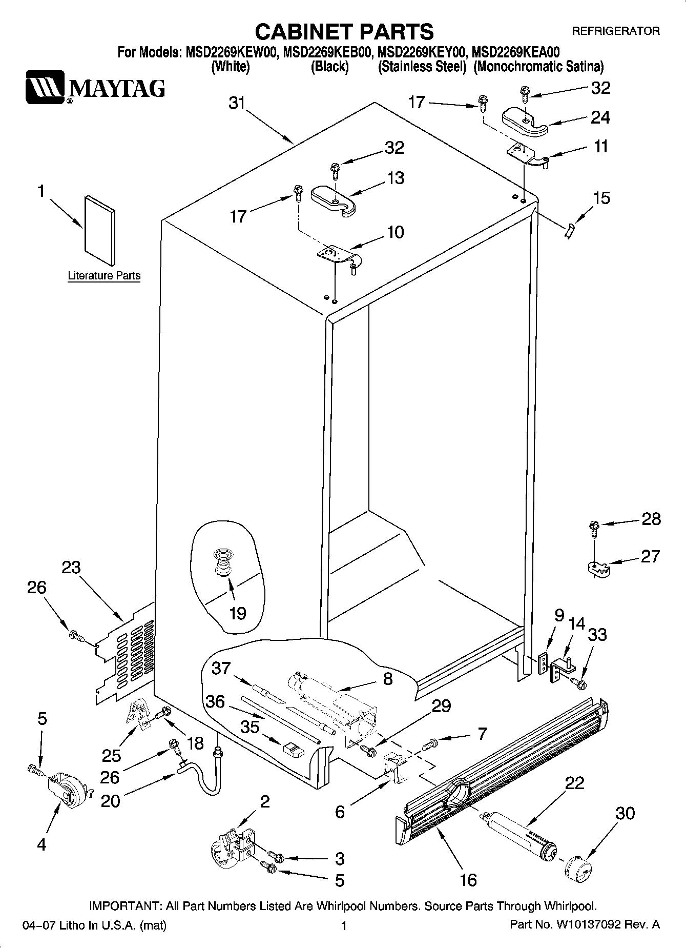 01 - CABINET PARTS