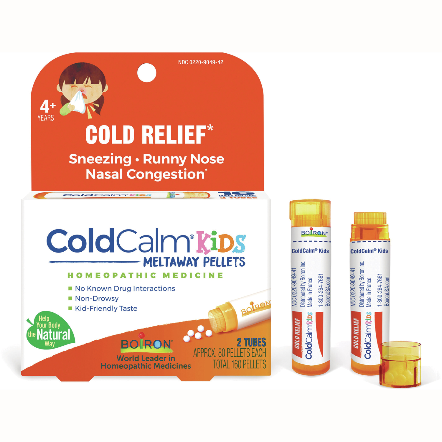 Boiron Coldcalm Kids Meltaway Pellets - 2 Tubes | 160 Pellets