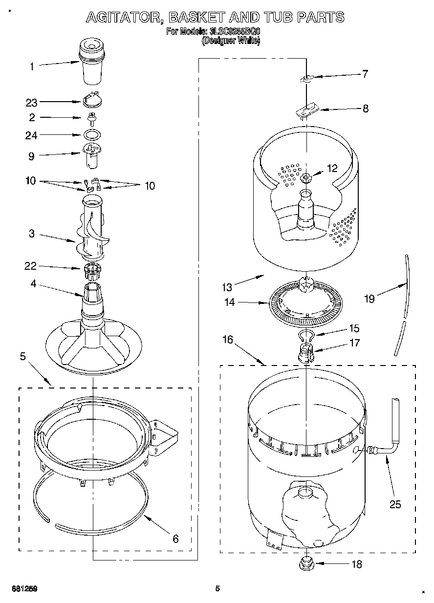 04 - AGITATOR, BASKET AND TUB