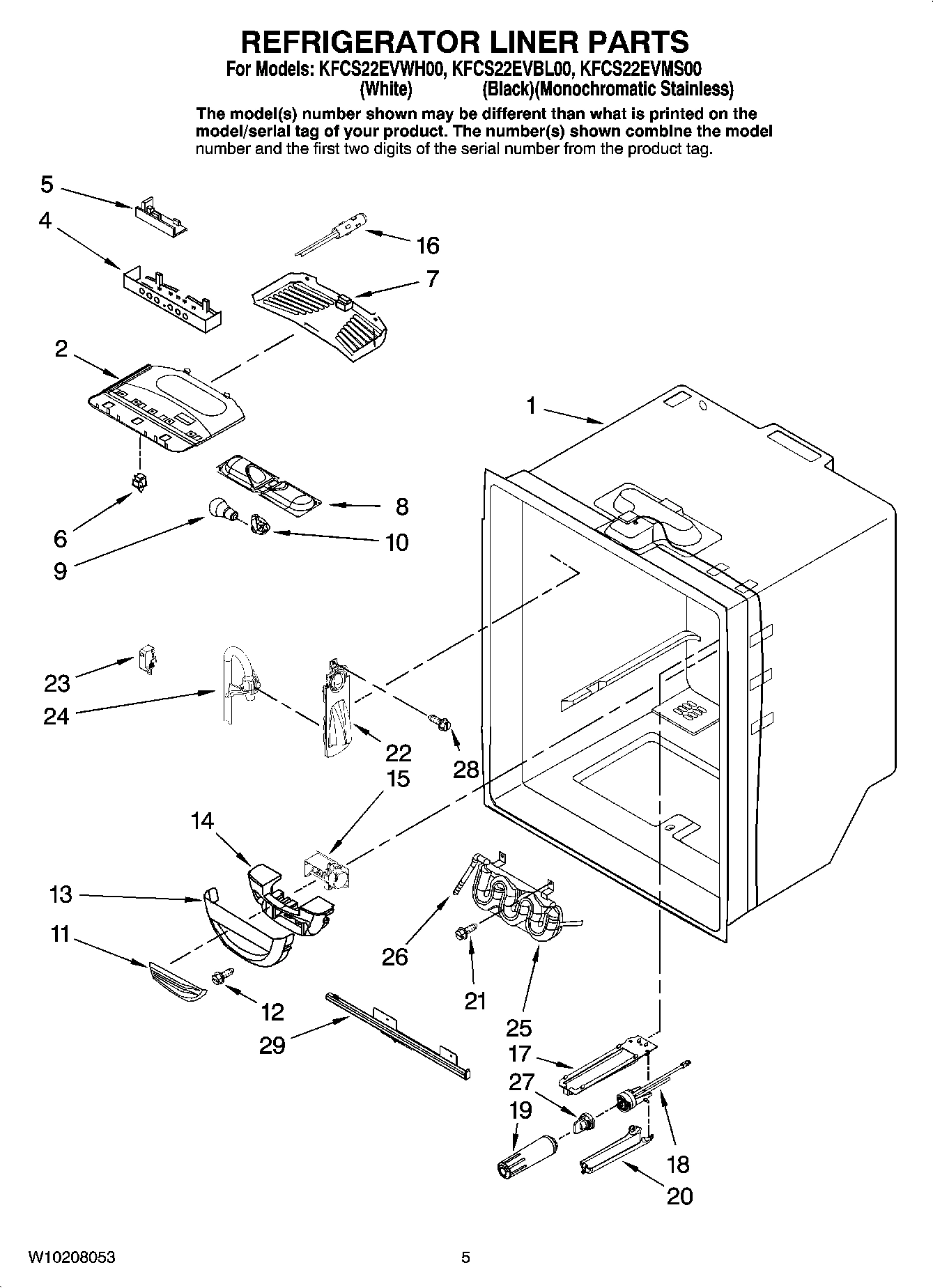03 - REFRIGERATOR LINER PARTS