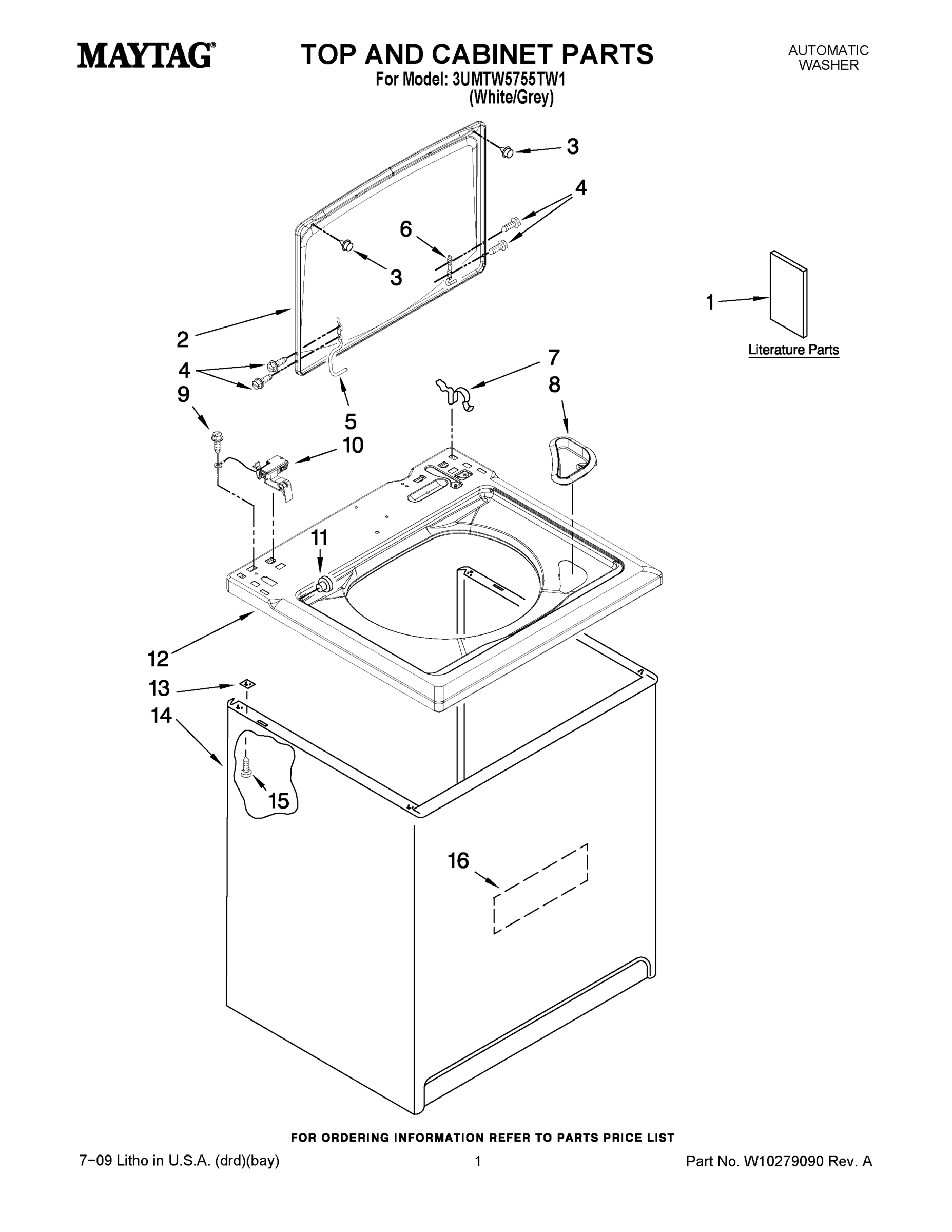 01 - TOP AND CABINET PARTS