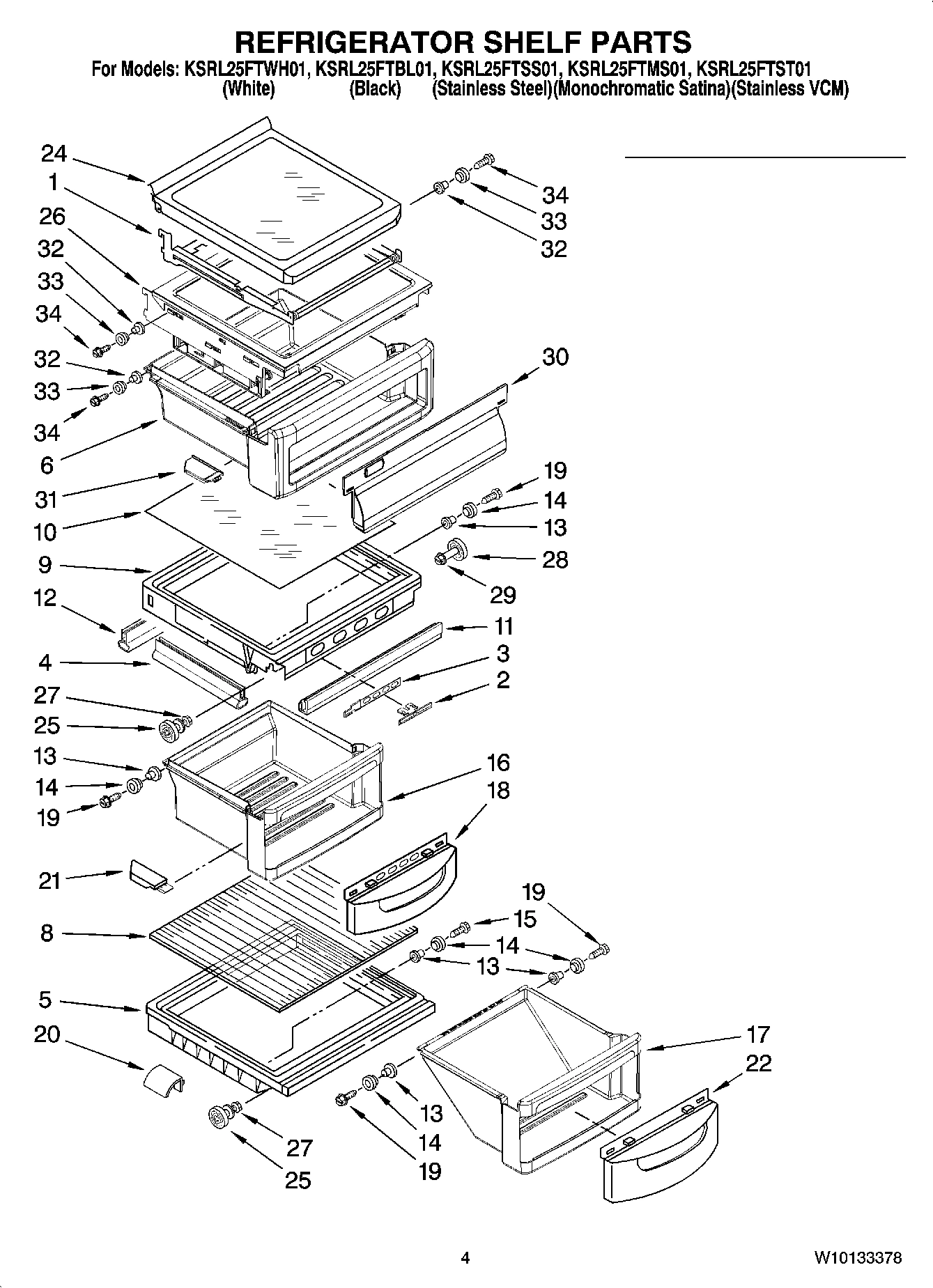 03 - REFRIGERATOR SHELF PARTS