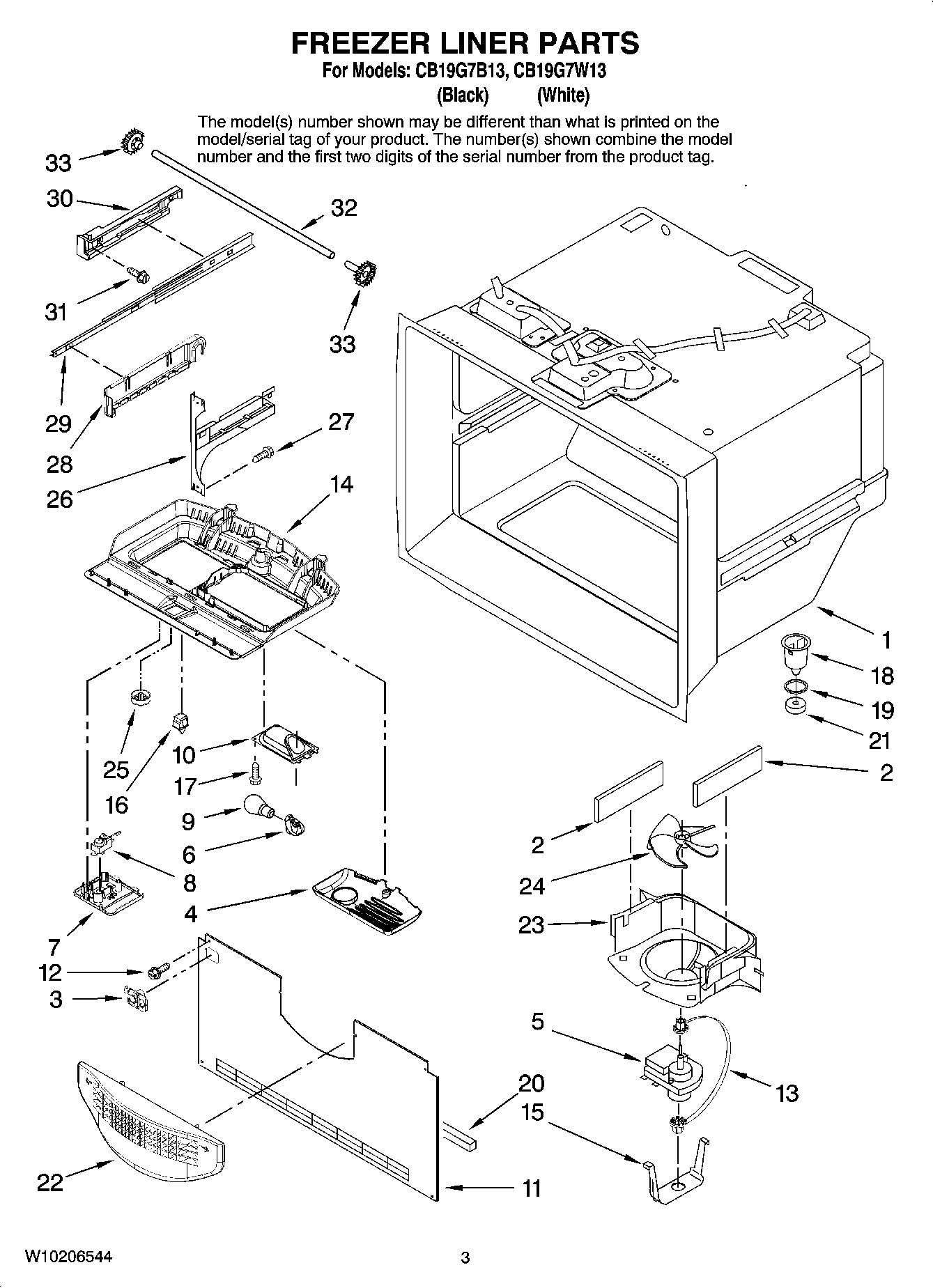 02 - FREEZER LINER PARTS