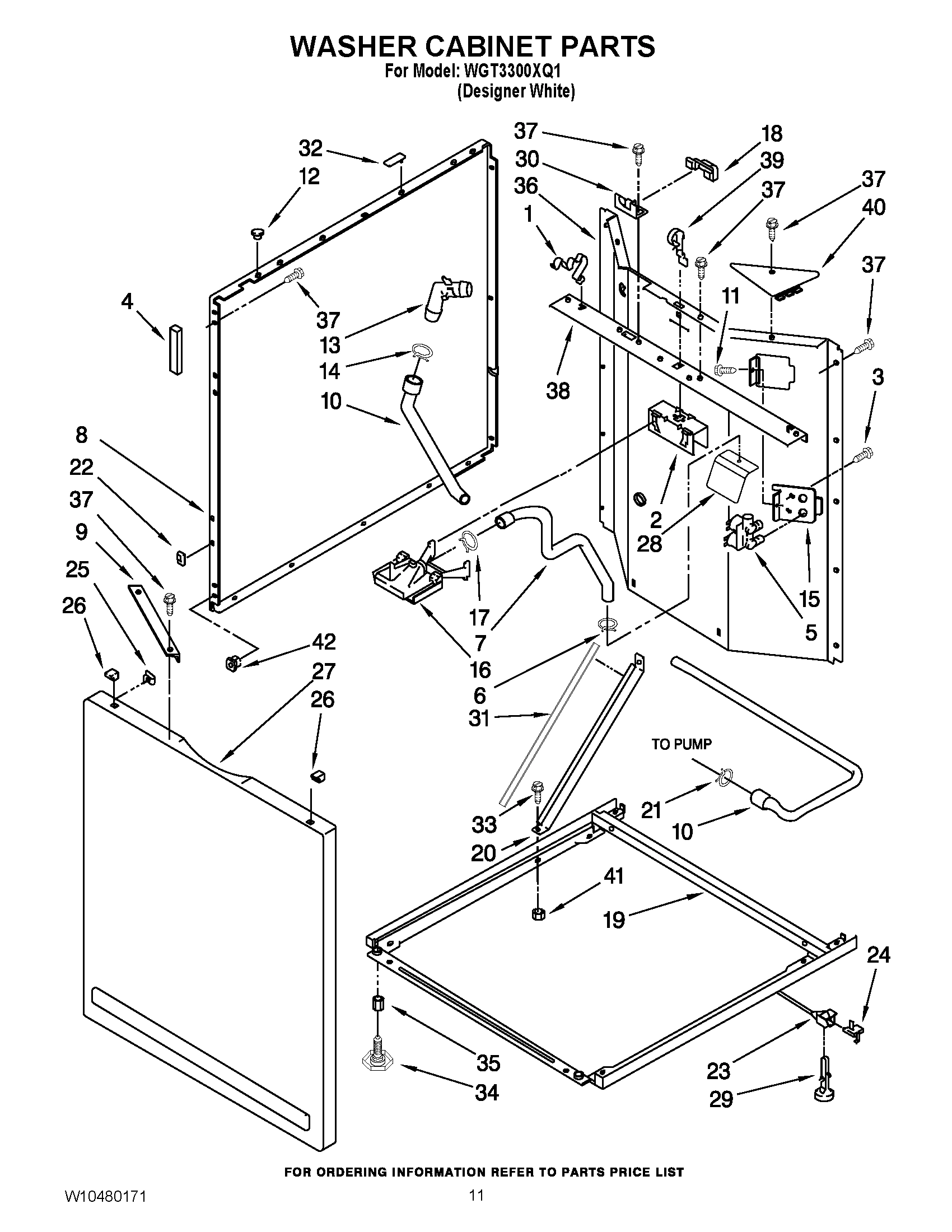 07 - WASHER CABINET PARTS