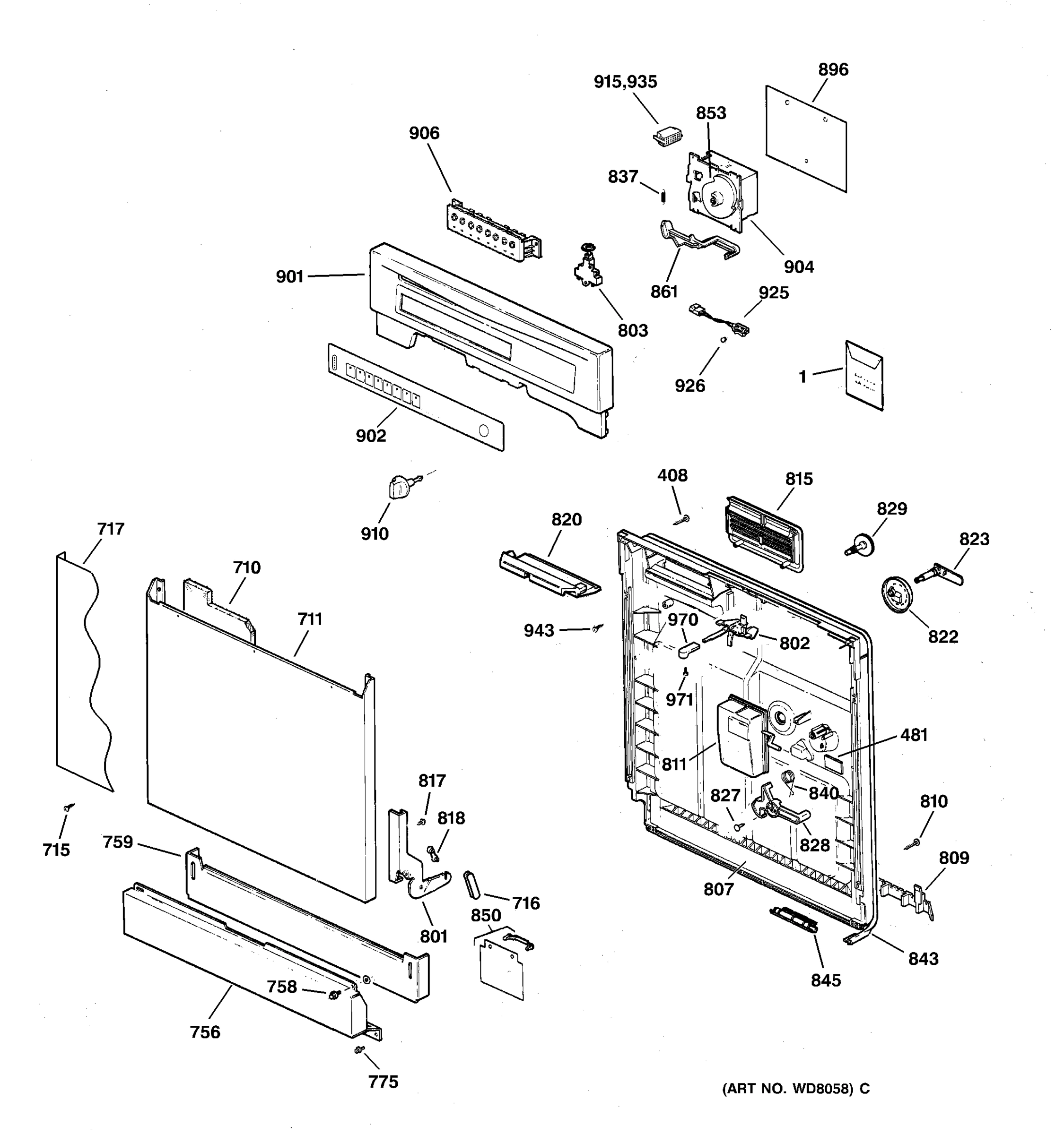 ESCUTCHEON & DOOR ASSEMBLY