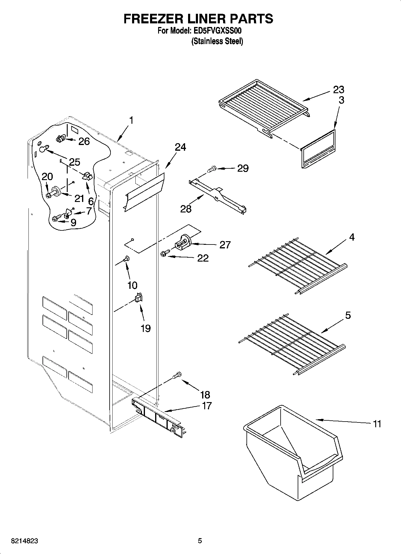 04 - FREEZER LINER PARTS