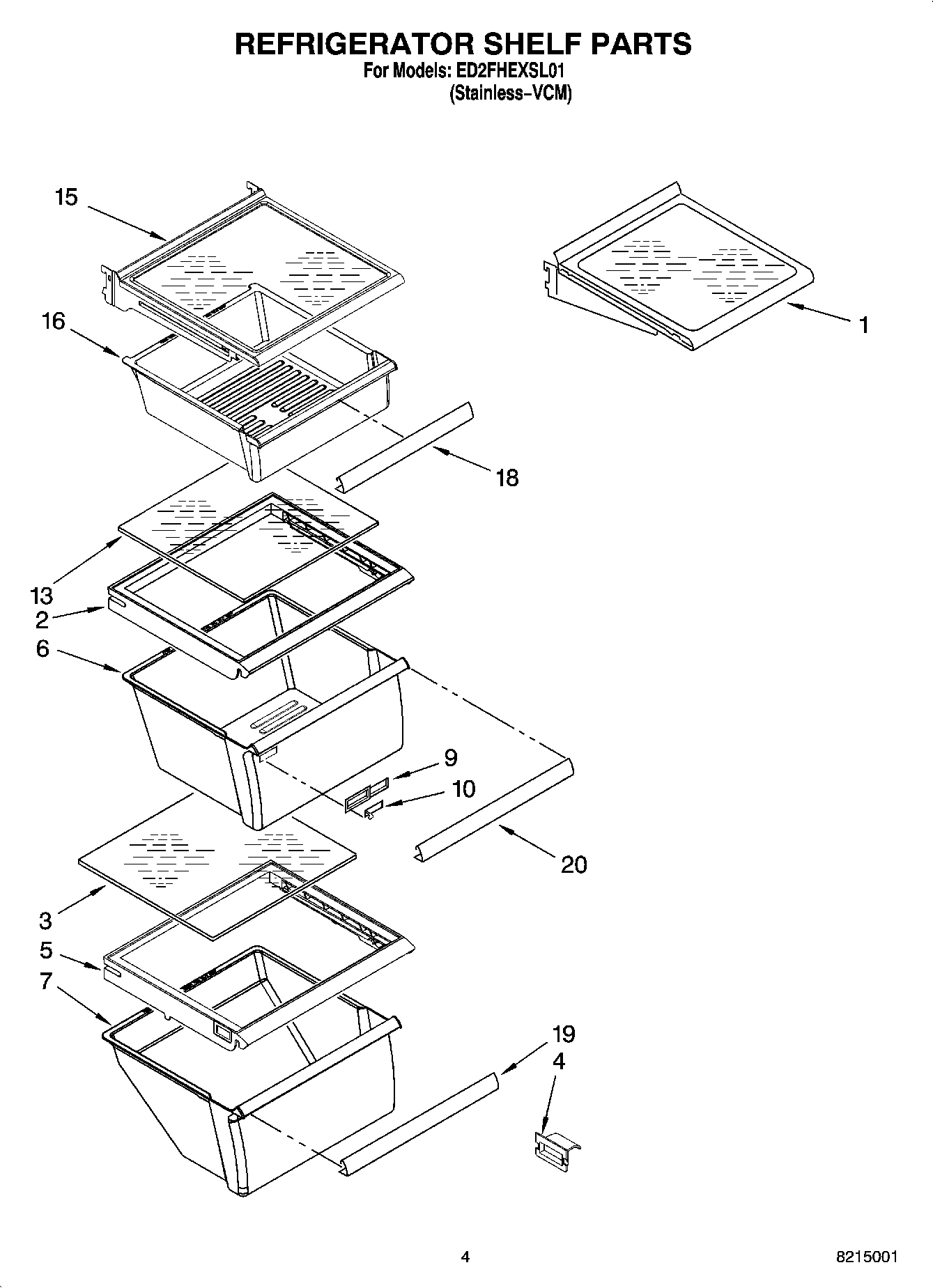 03 - REFRIGERATOR SHELF PARTS