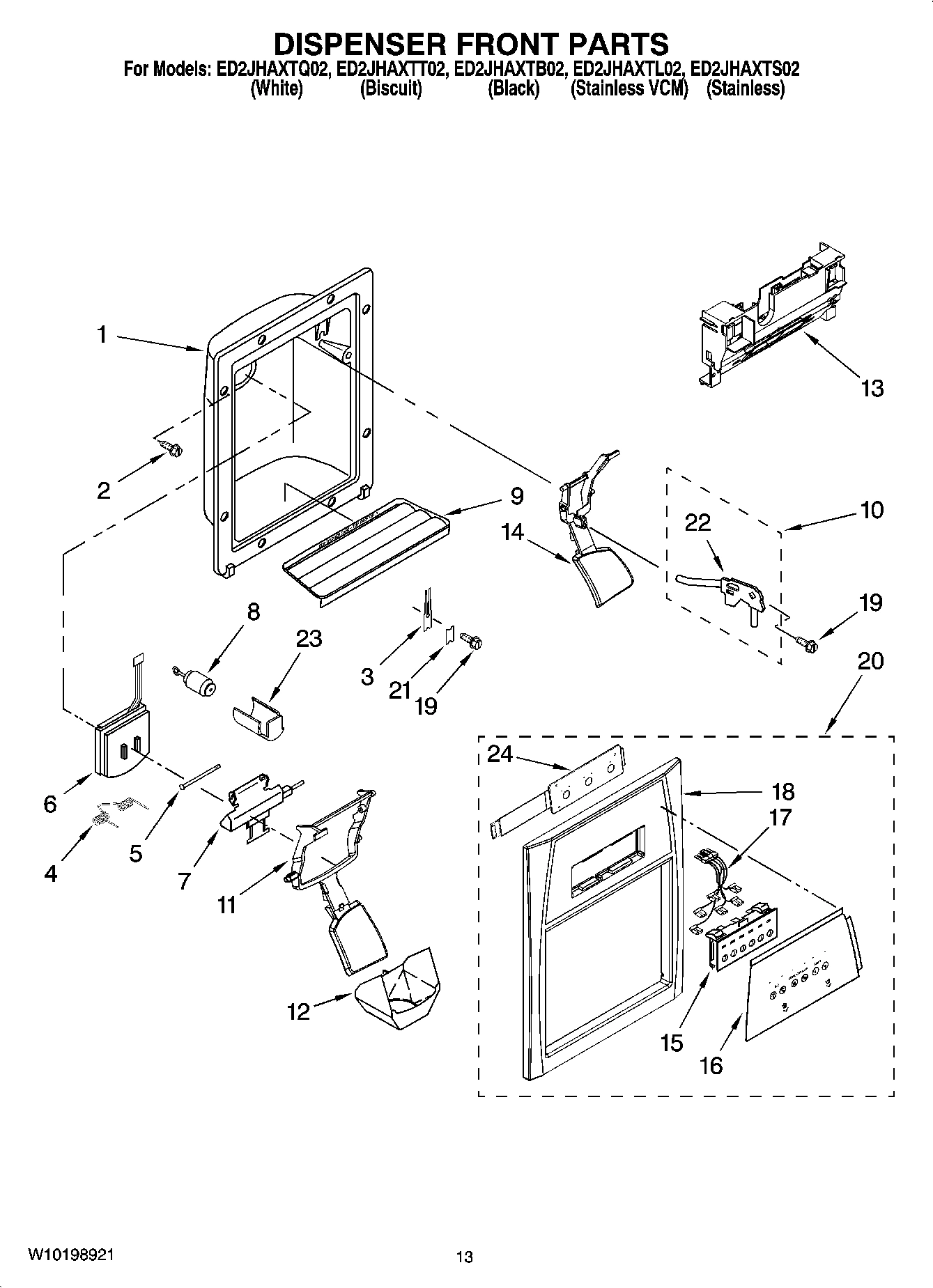 08 - DISPENSER FRONT PARTS