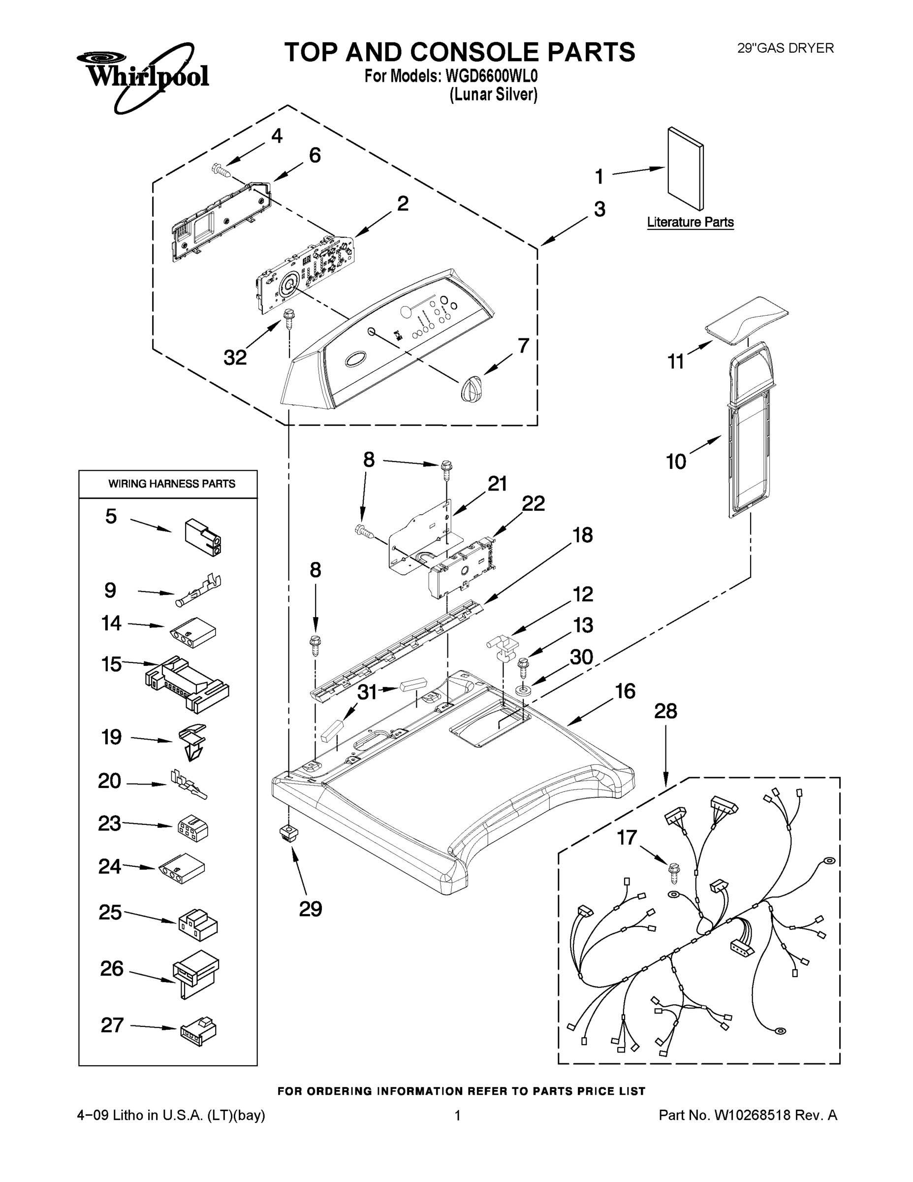 01 - TOP AND CONSOLE PARTS
