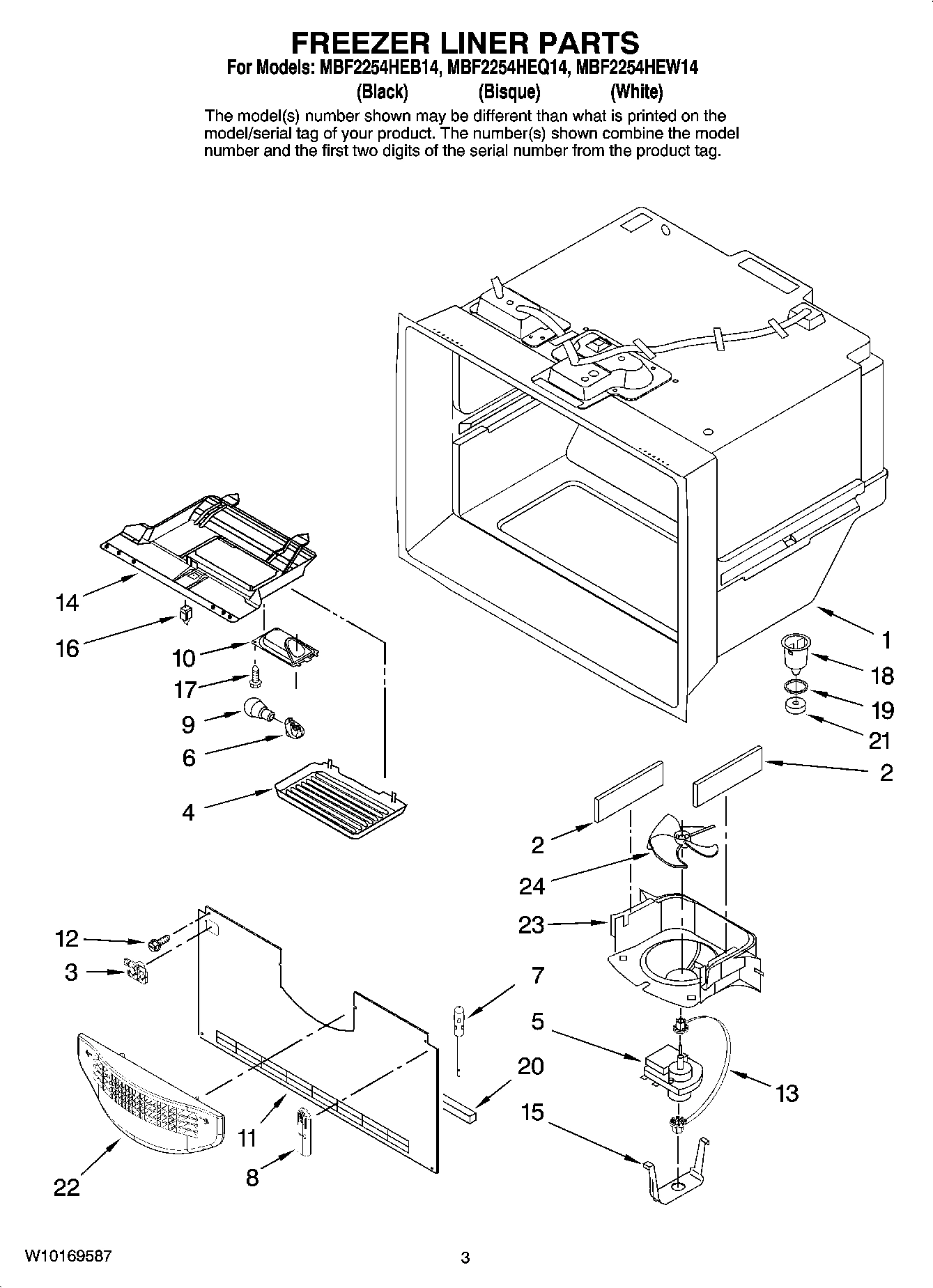 02 - FREEZER LINER PARTS