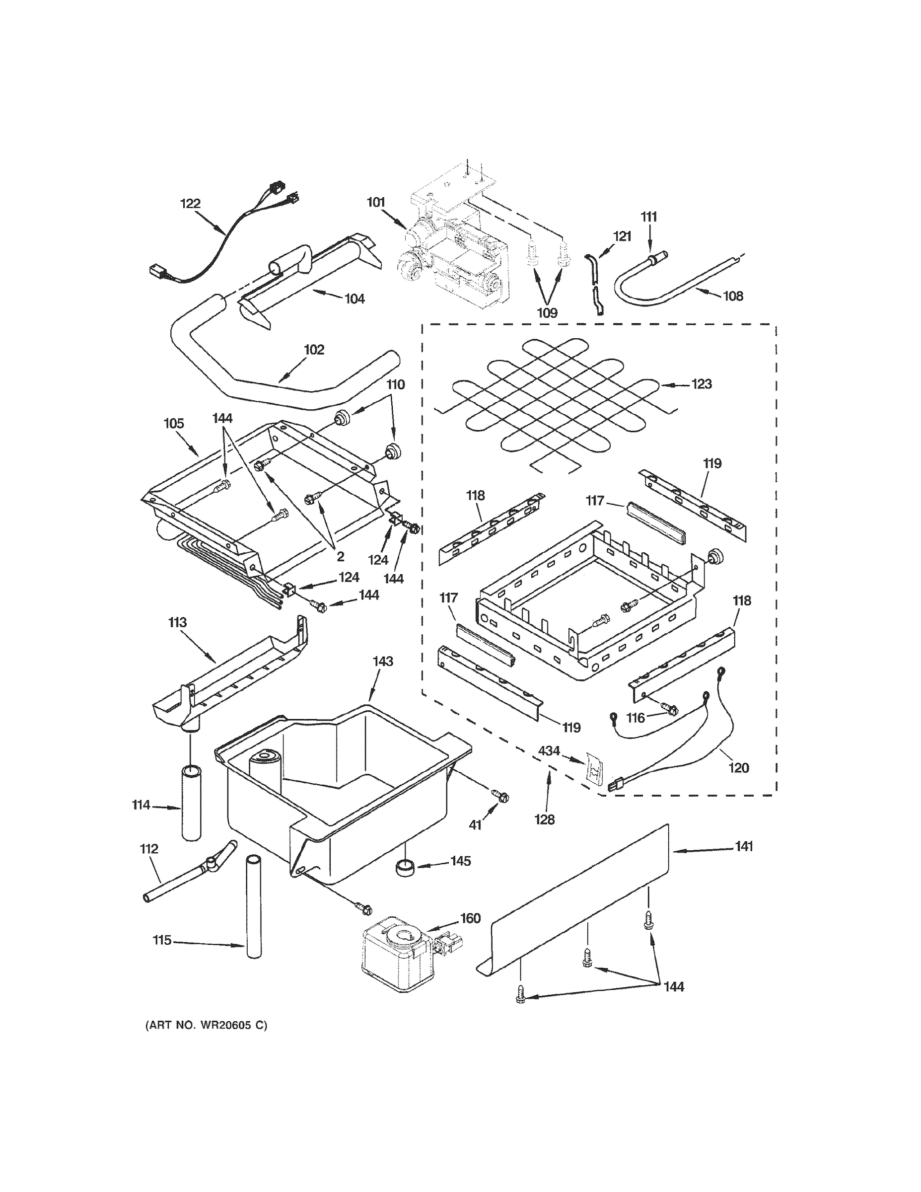 EVAPORATOR, ICE CUTTER GRID & WATER PARTS