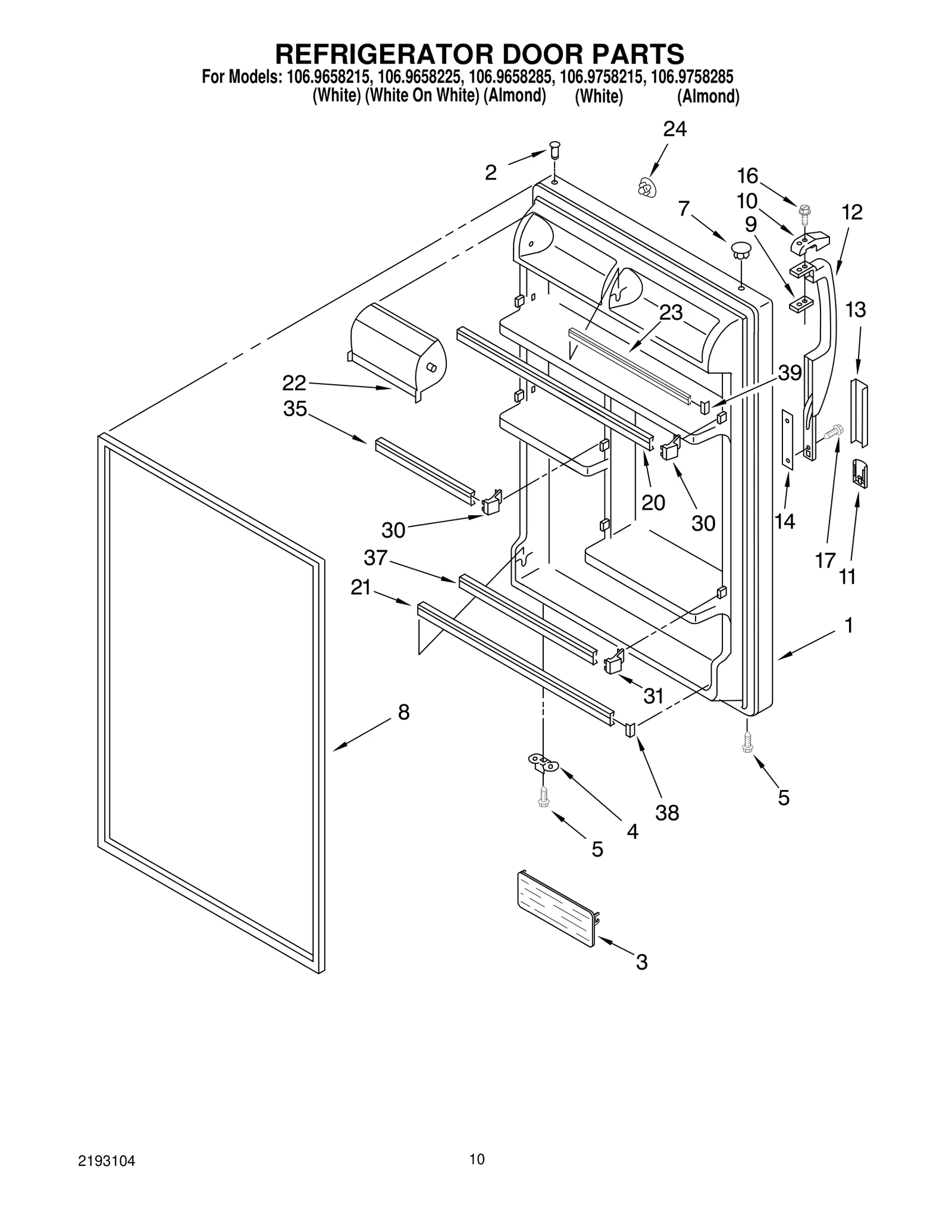 REFRIGERATOR DOOR PARTS