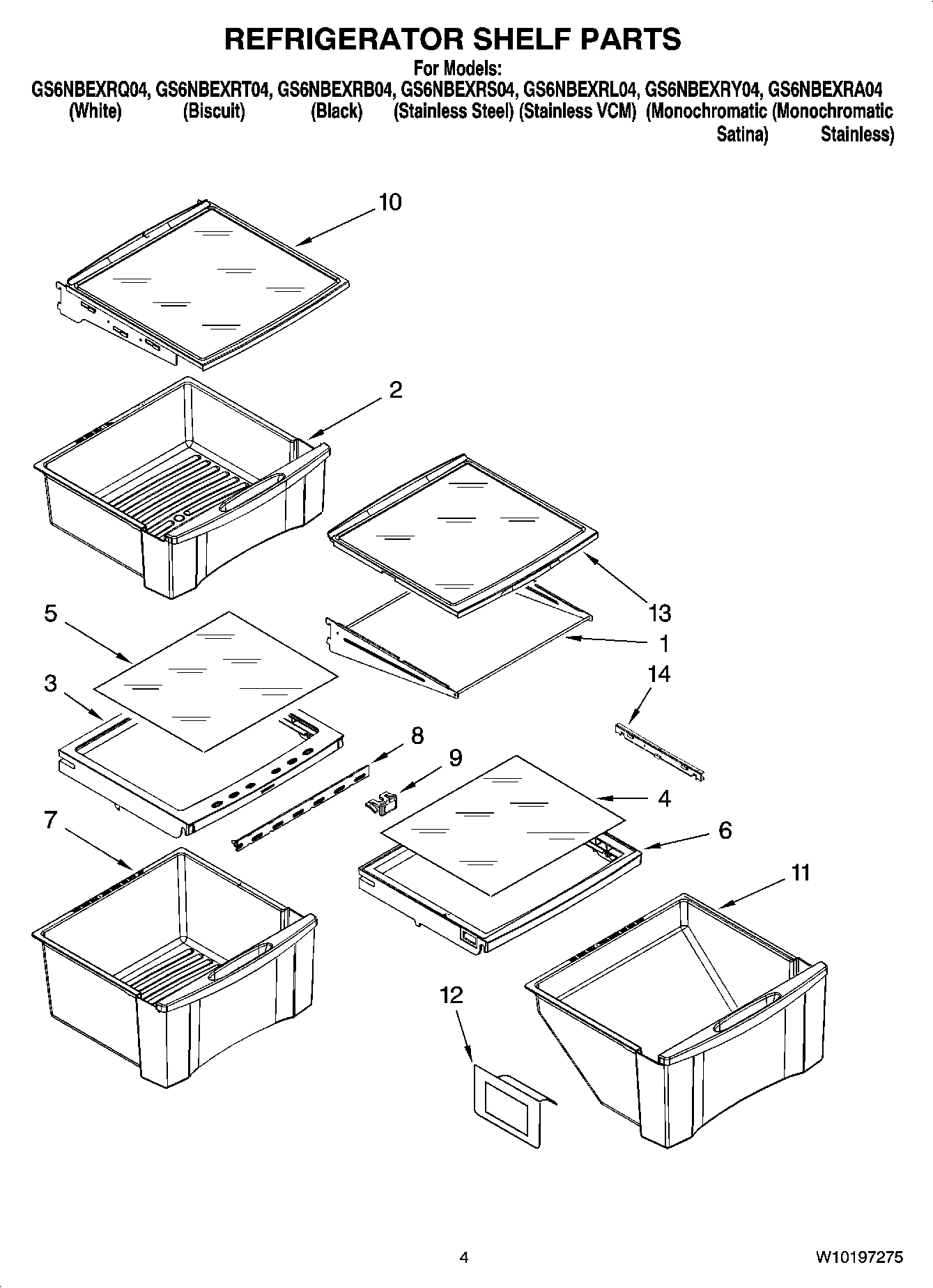 03 - REFRIGERATOR SHELF PARTS