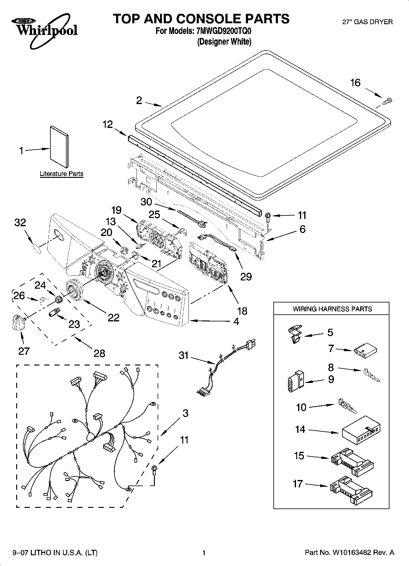01 - TOP AND CONSOLE PARTS