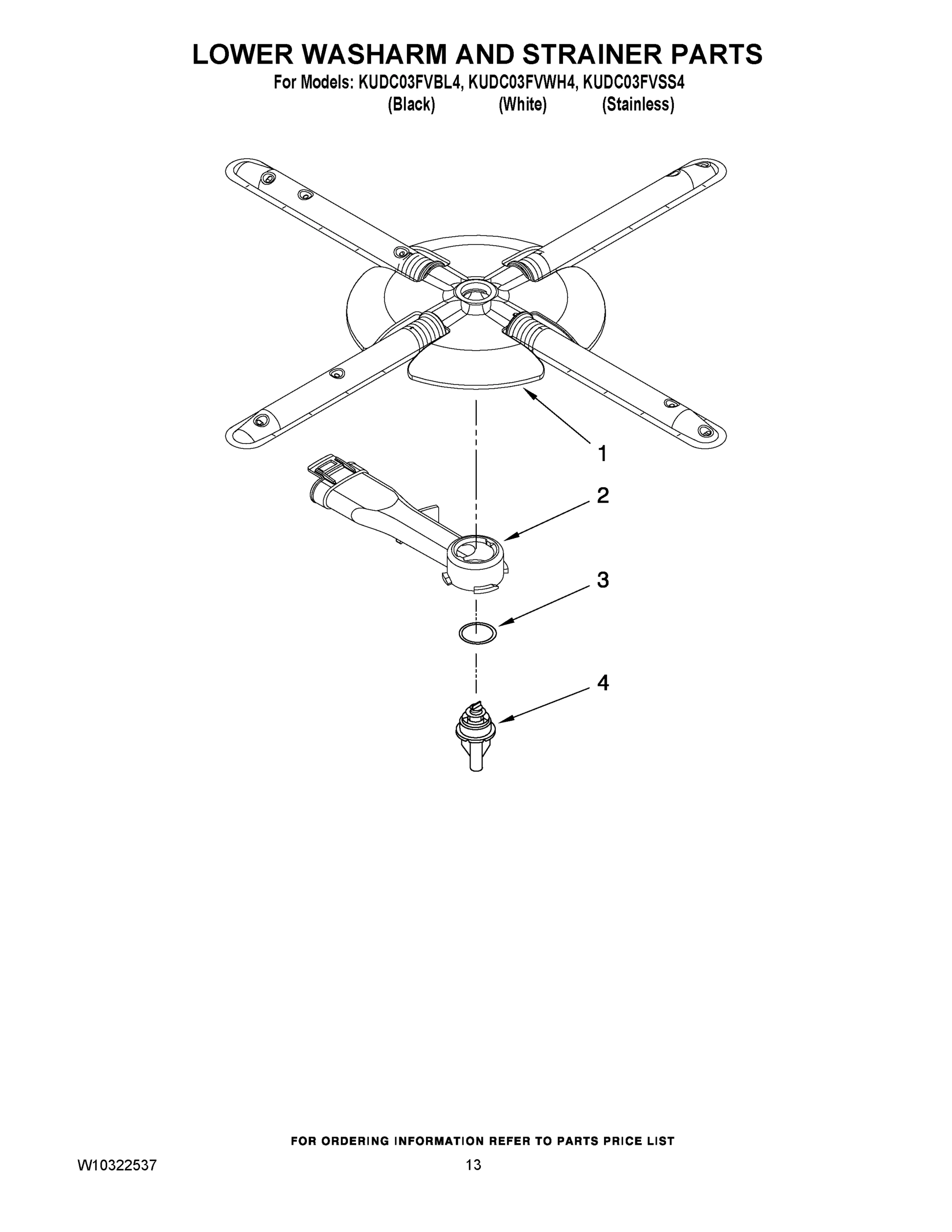 11 - LOWER WASHARM AND STRAINER PARTS