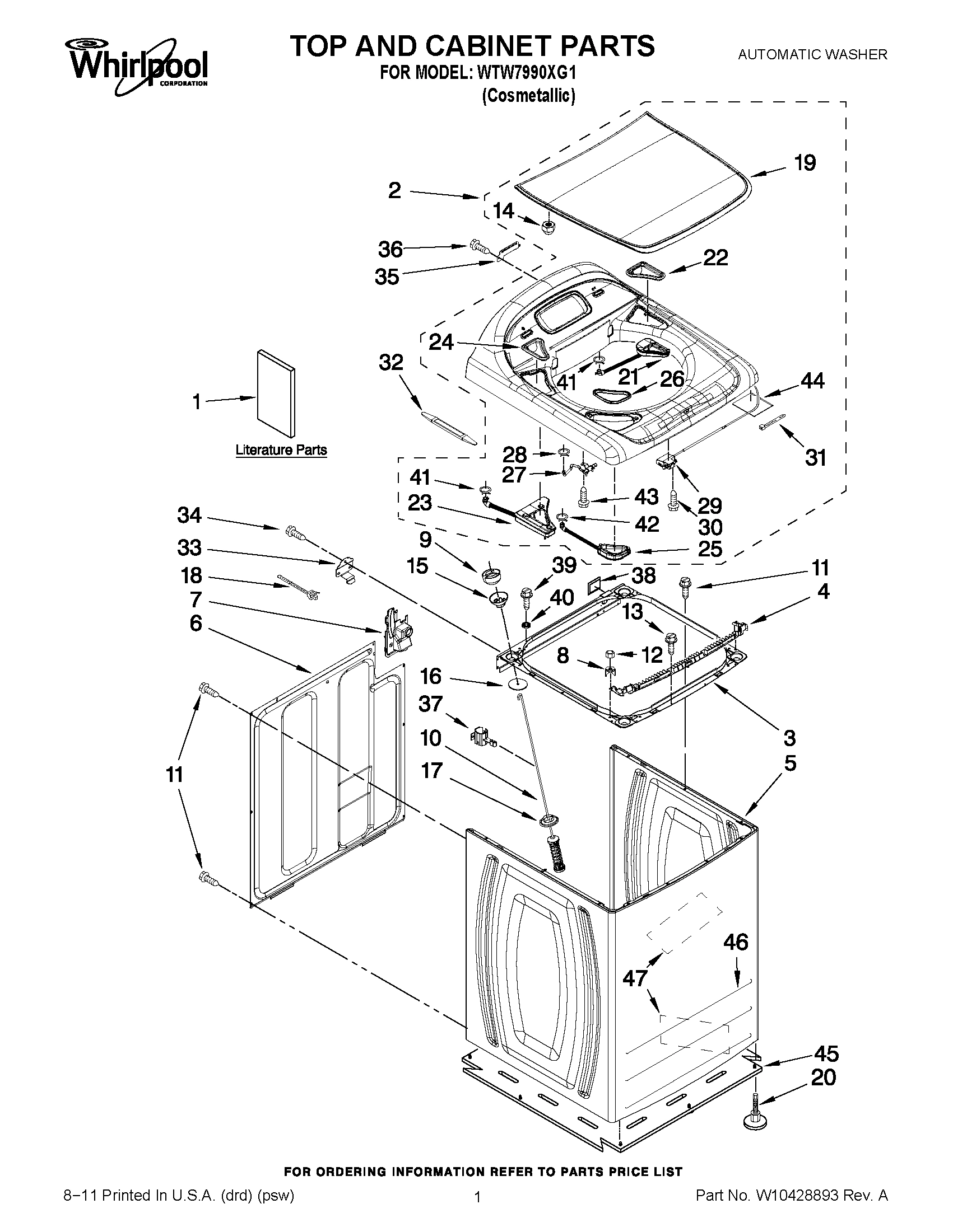 01 - TOP AND CABINET PARTS