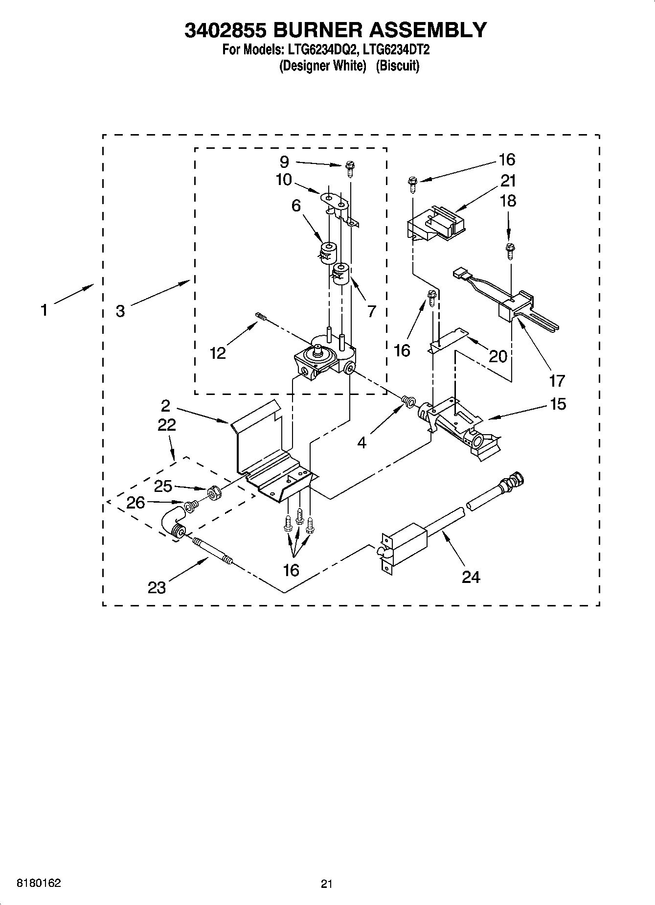 15 - 3402855 BURNER ASSEMBLY