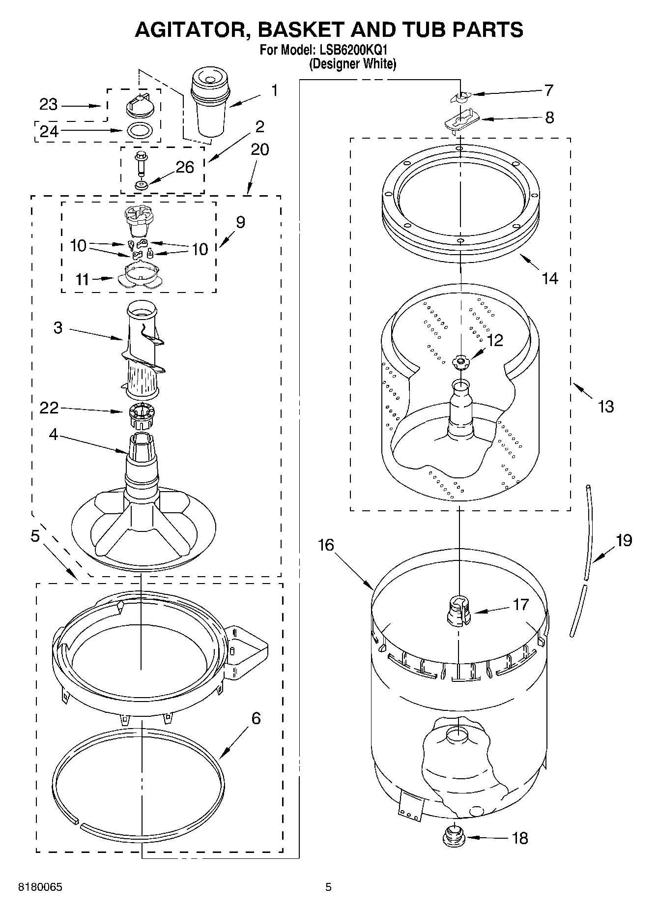 03 - AGITATOR, BASKET AND TUB PARTS