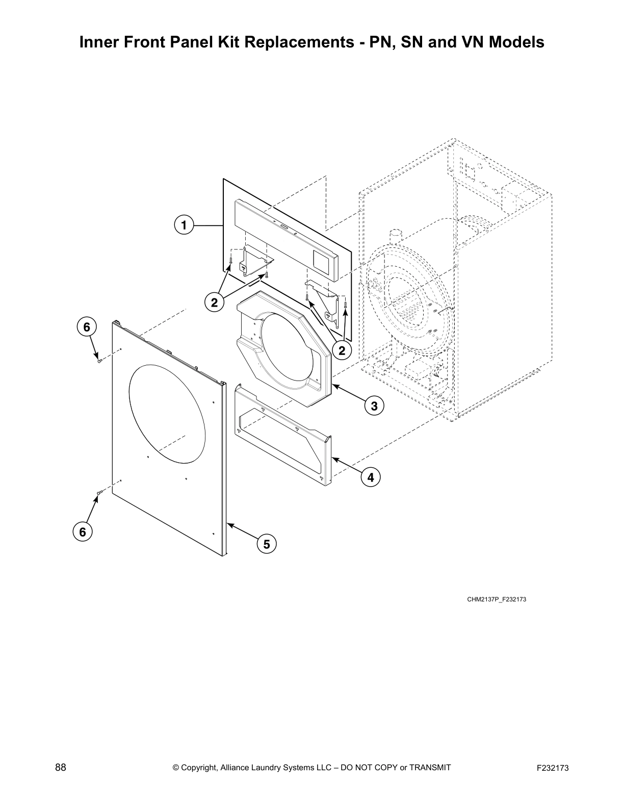 Inner Front Panel Kit Replacements - PN, SN and VN Models
