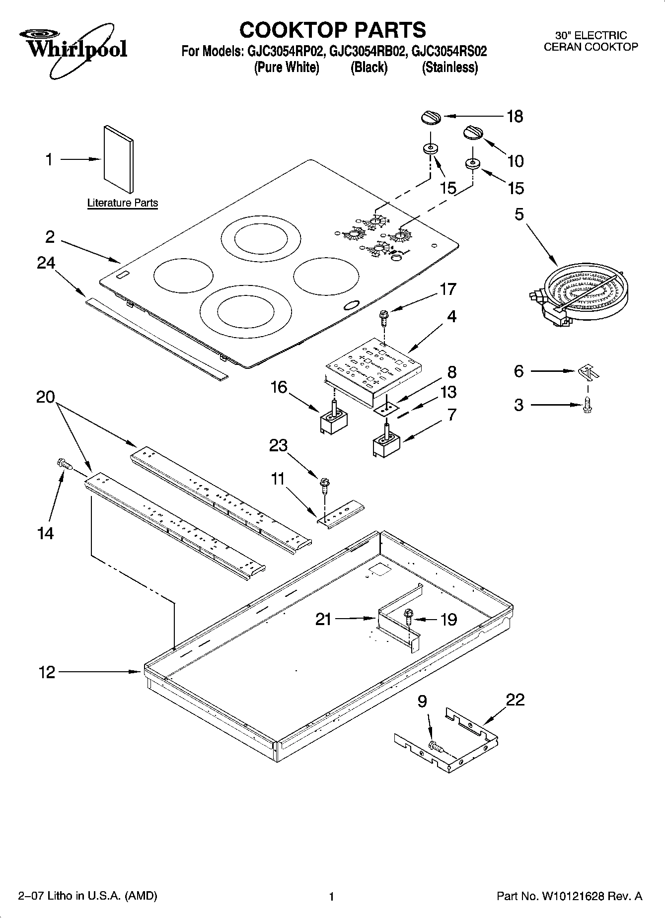 01 - COOKTOP PARTS, OPTIONAL PARTS