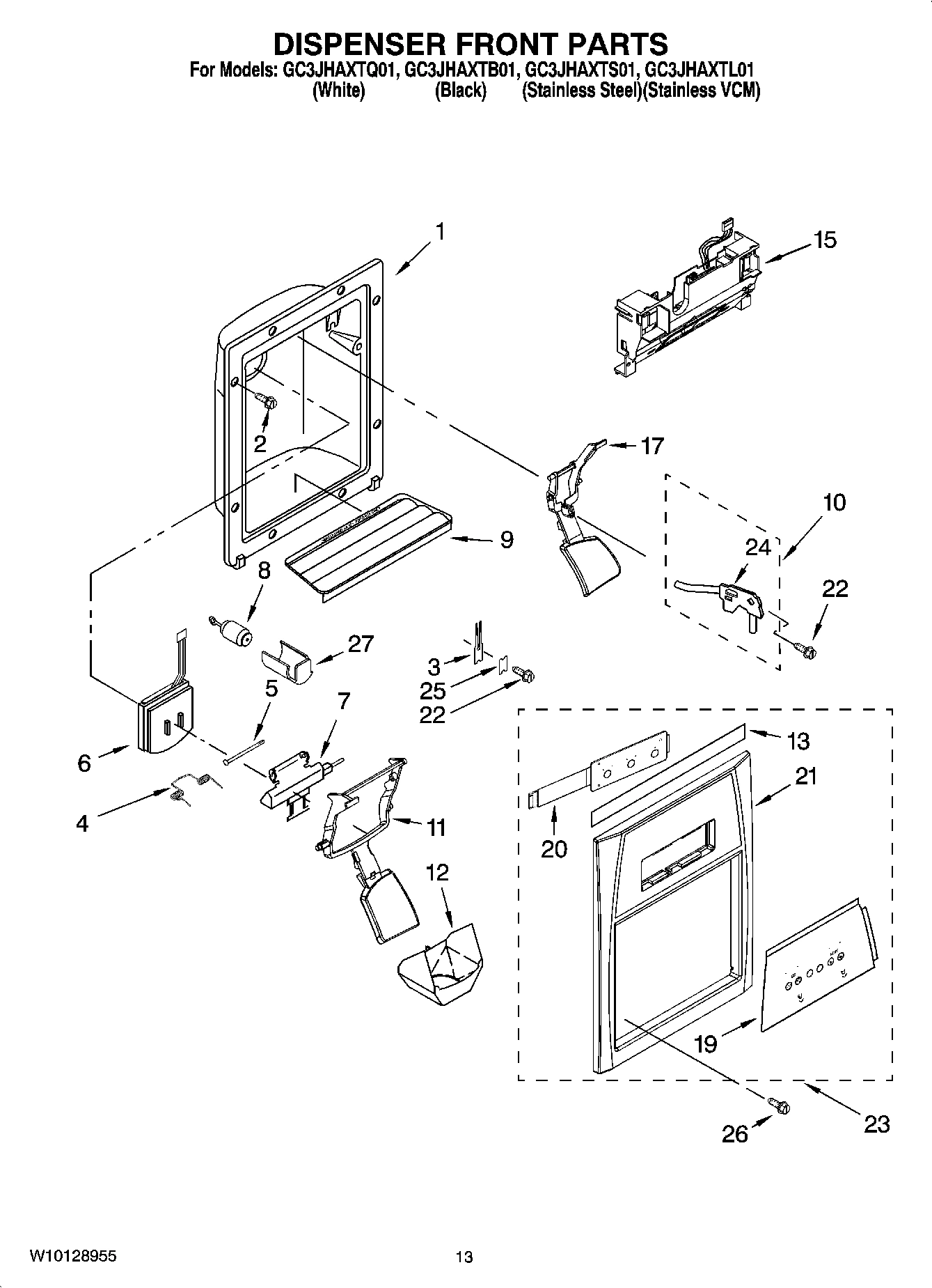 08 - DISPENSER FRONT PARTS