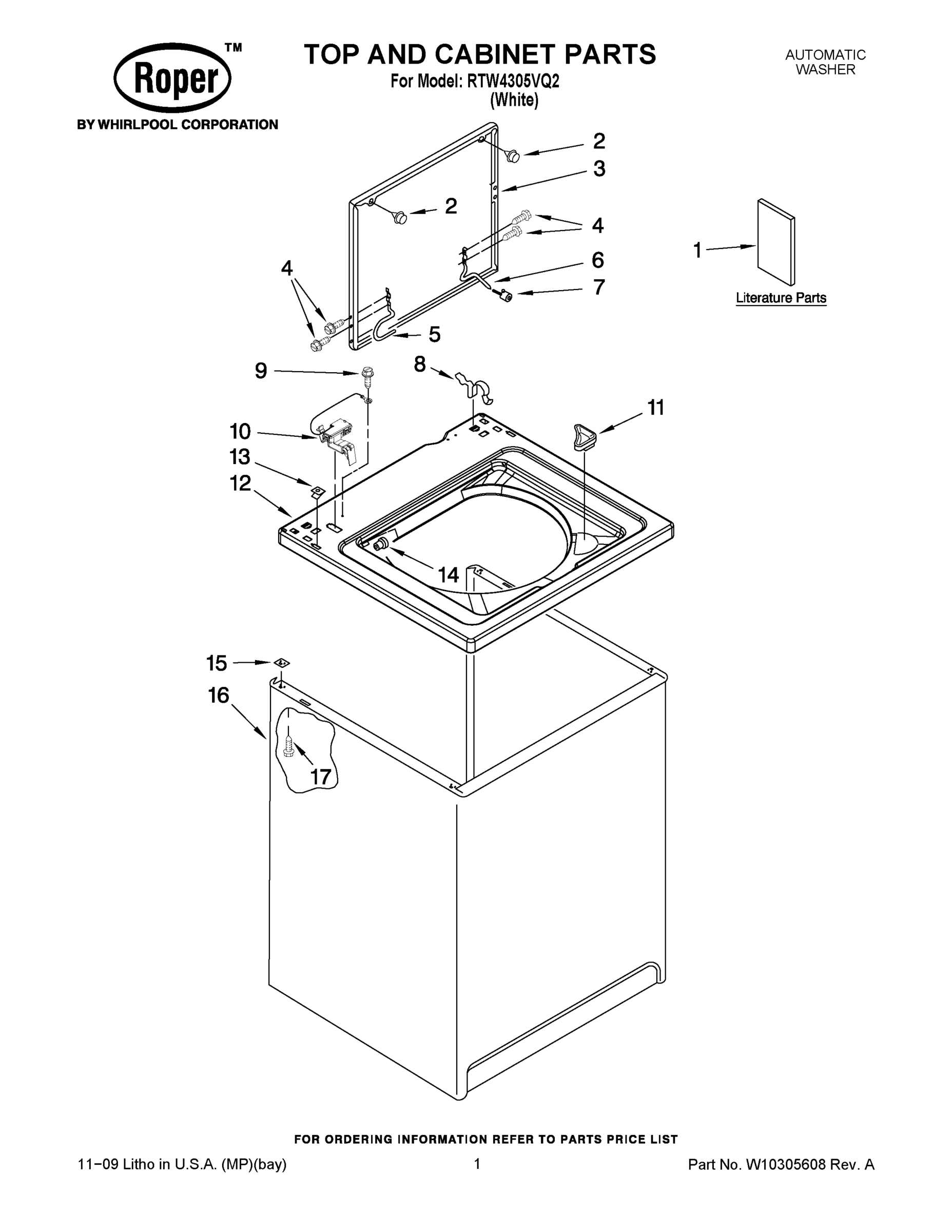 01 - TOP AND CABINET PARTS