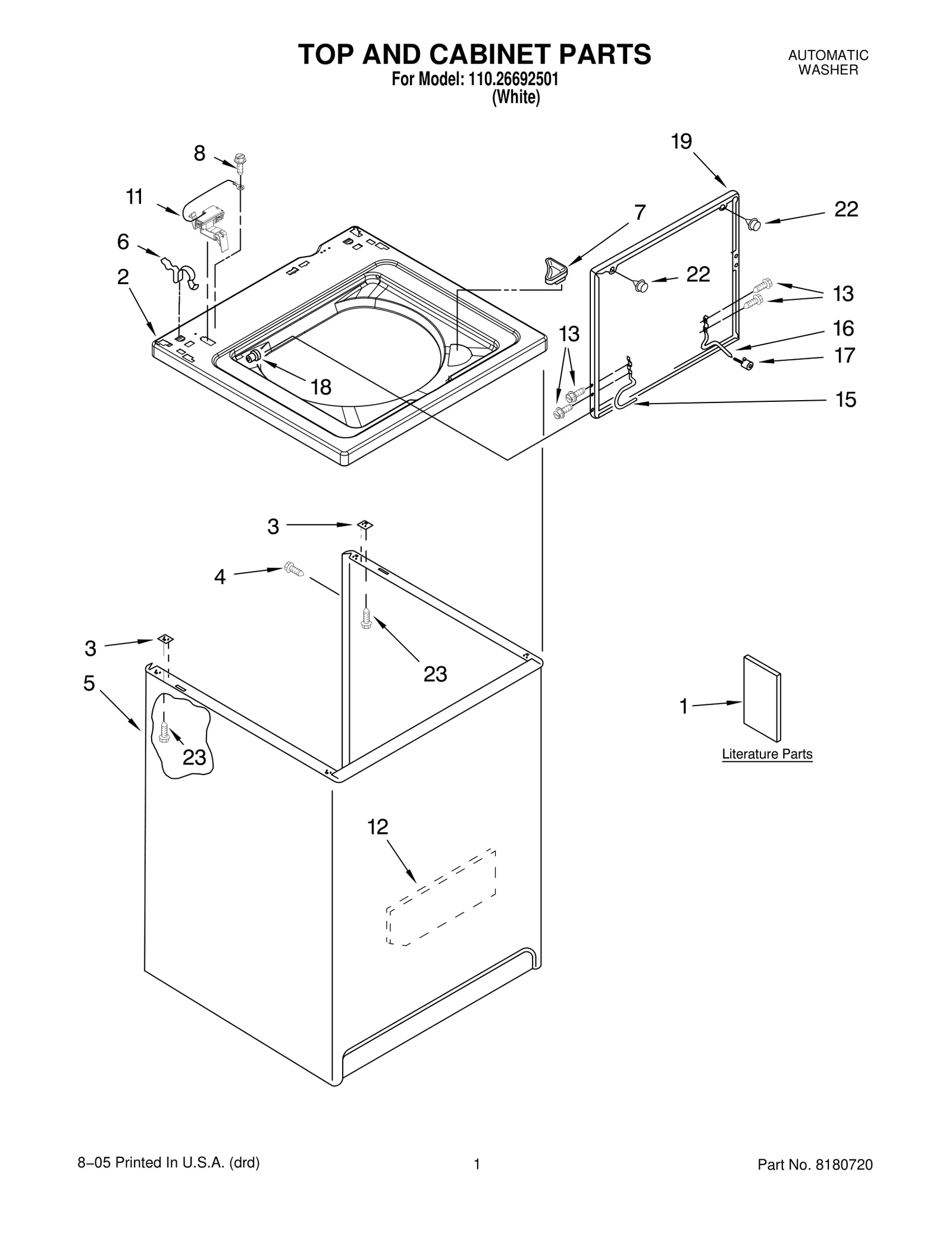 TOP AND CABINET PARTS