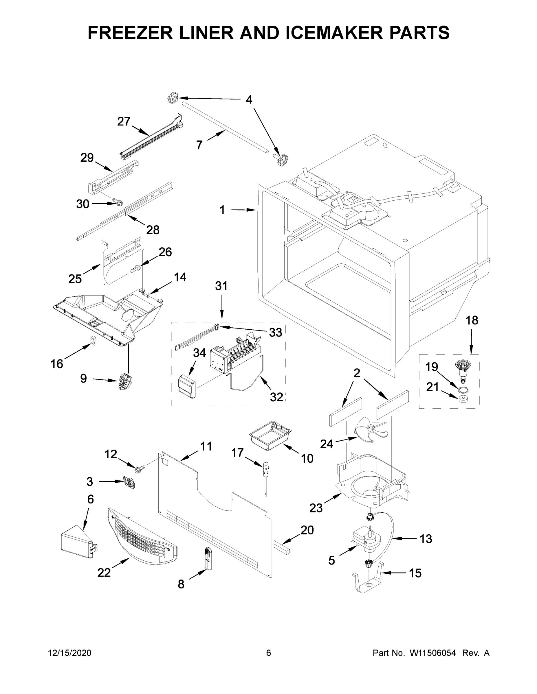 04 - FREEZER LINER AND ICEMAKER PARTS