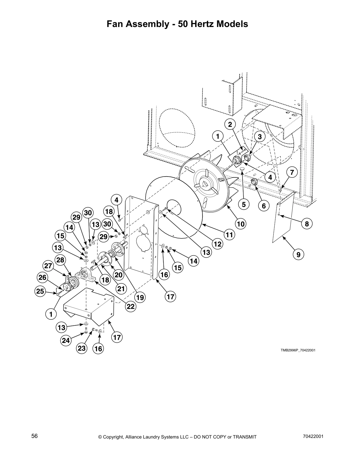 Fan Assembly - 50 Hertz Models