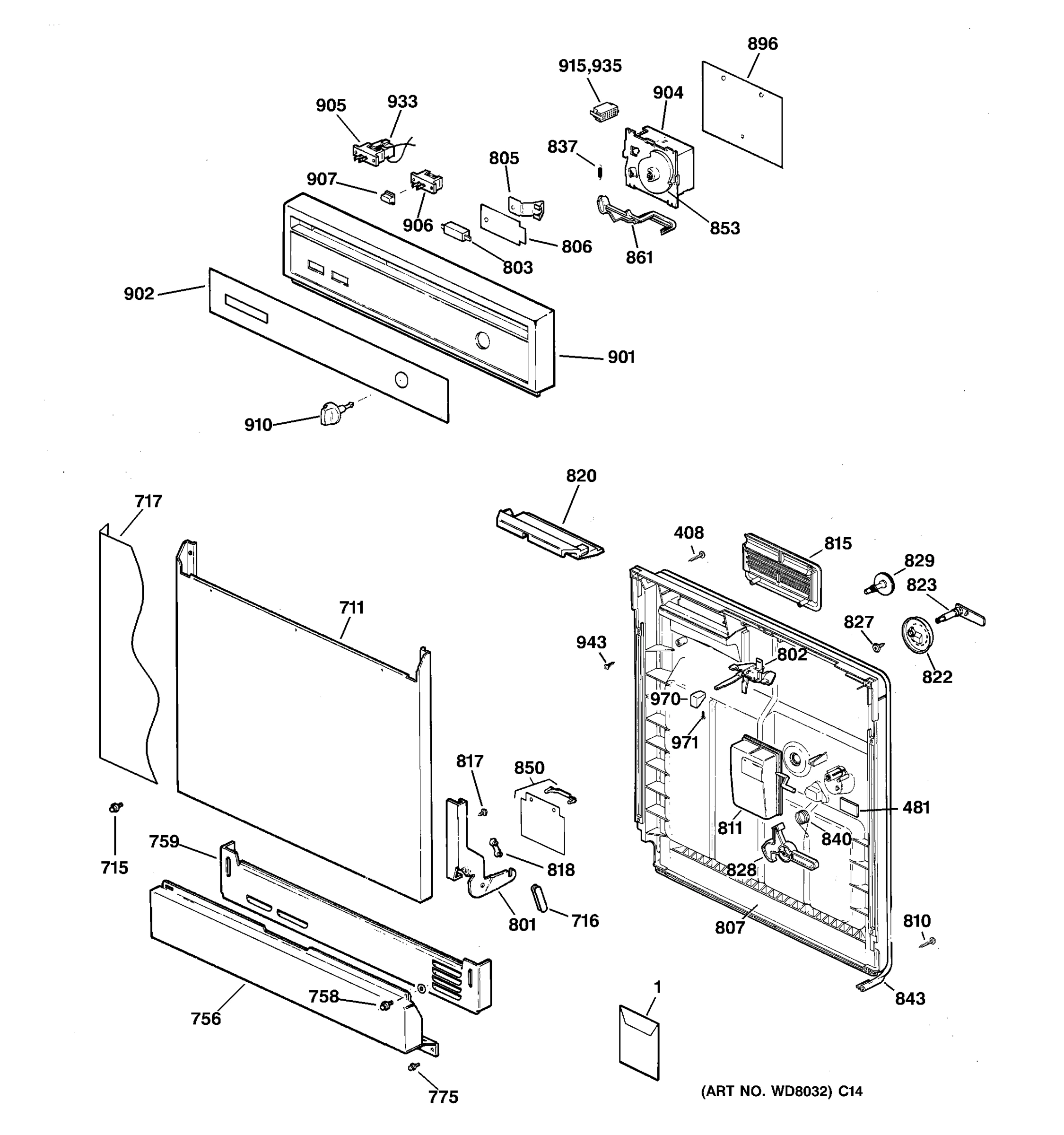 ESCUTCHEON & DOOR ASSEMBLY