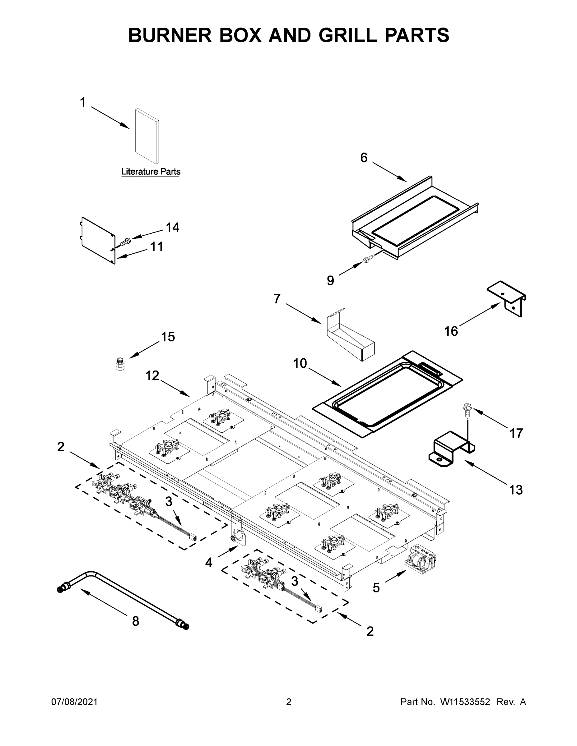 02 - BURNER BOX AND GRILL PARTS
