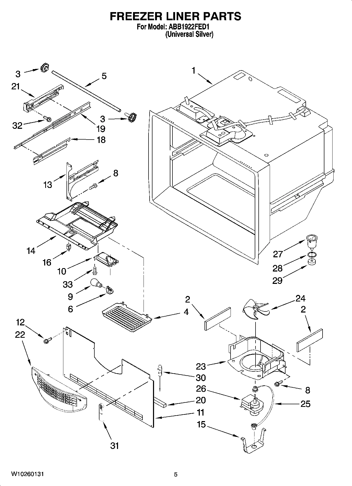 03 - FREEZER LINER PARTS