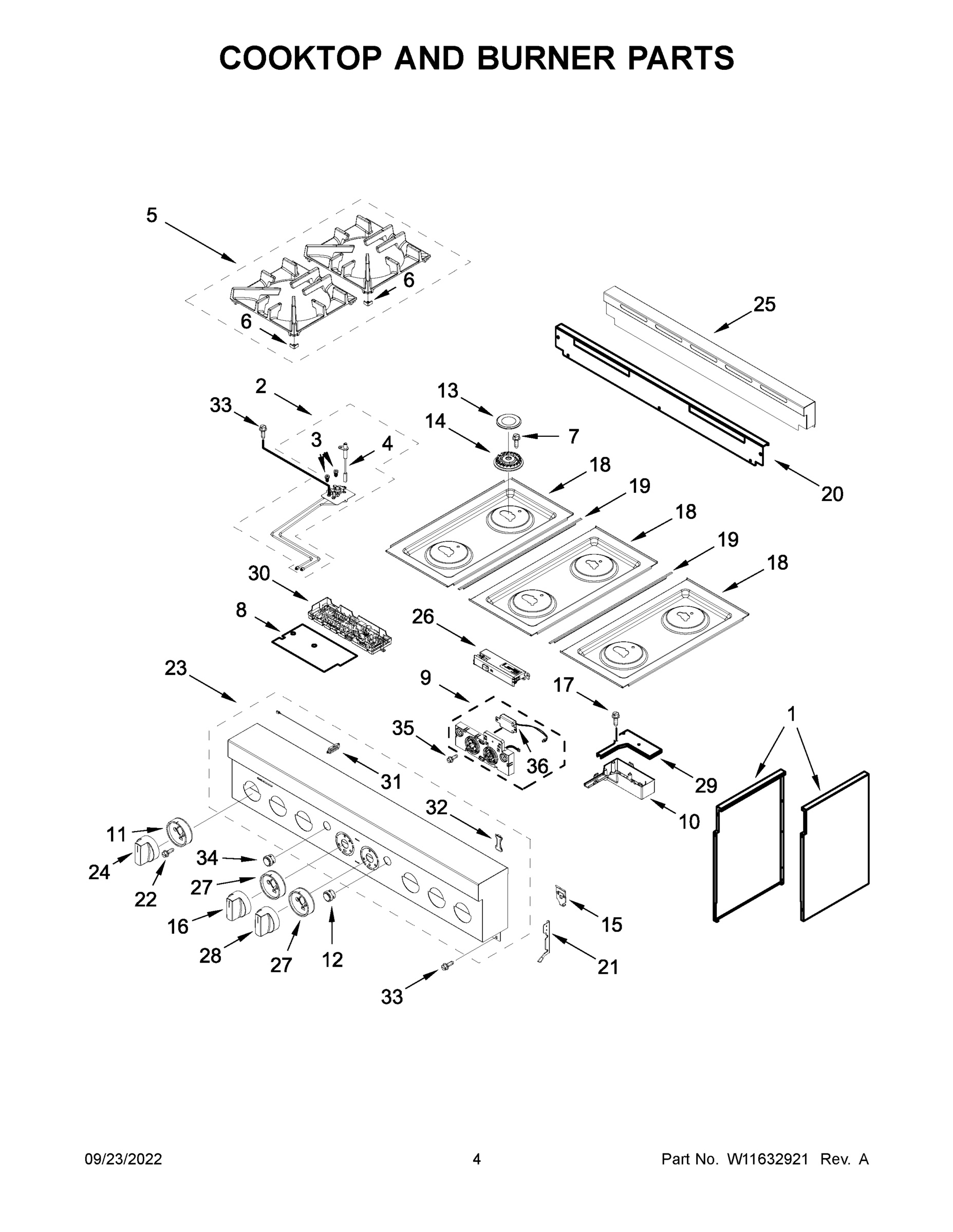 03 - COOKTOP AND BURNER PARTS